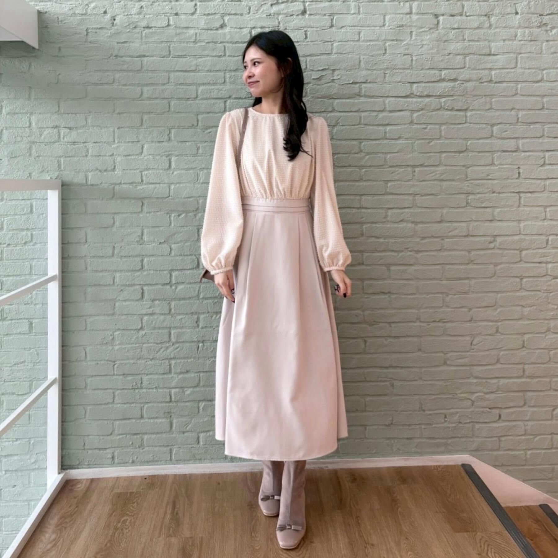 Couture broach「【通勤・ラメジャカード】ドッキングワンピース」|ワンピース|