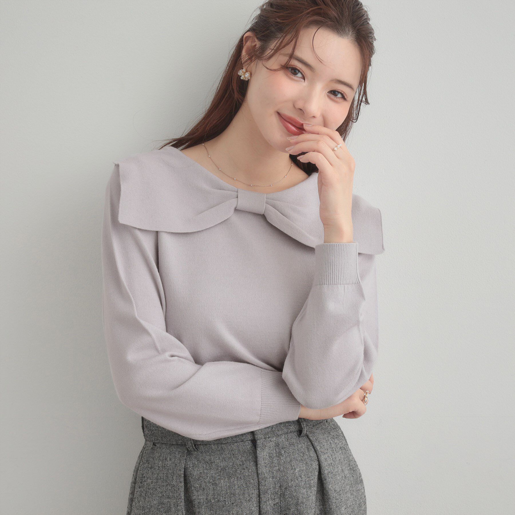 Couture broach「リボンカラーデザインニット」|ニット・セーター|