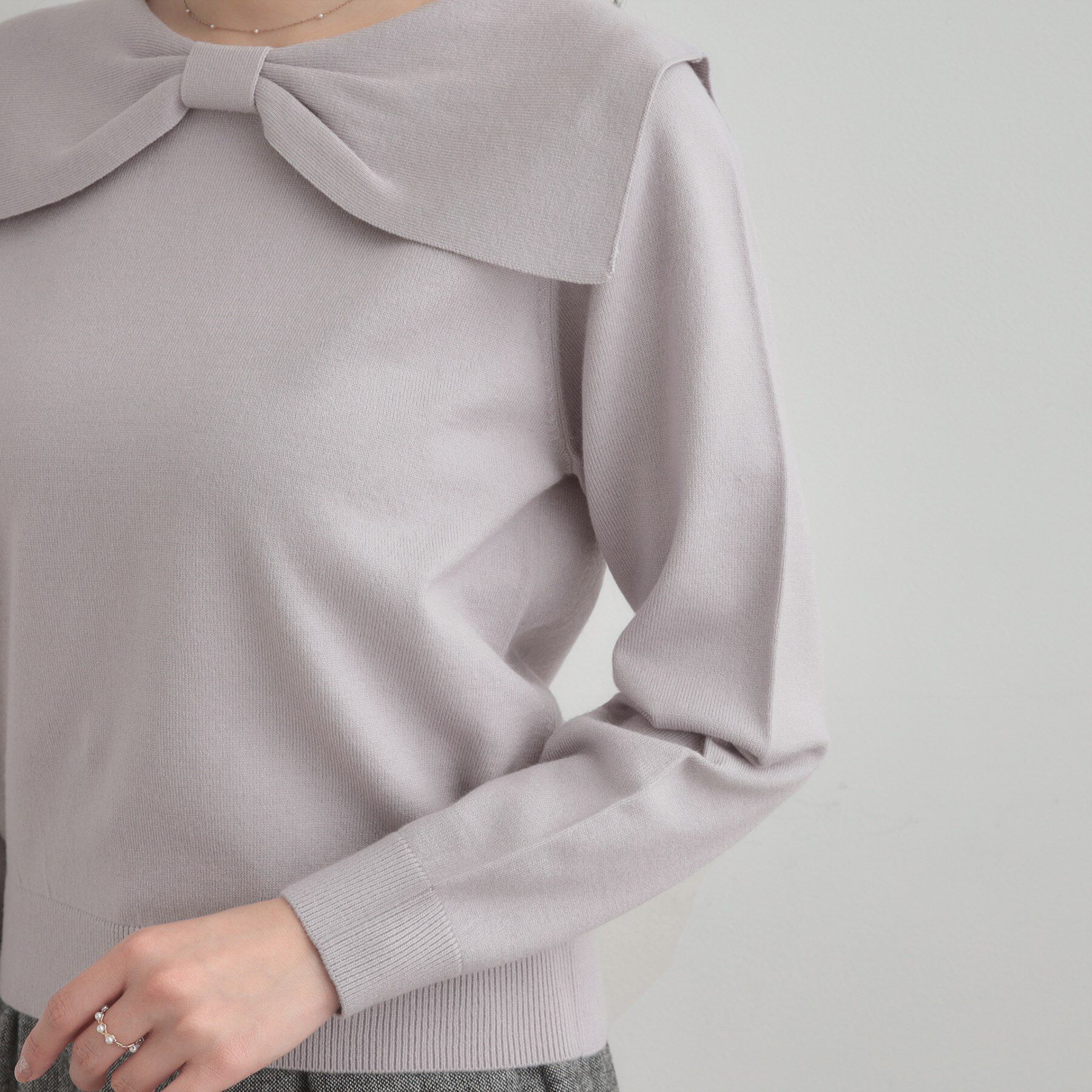 Couture broach「リボンカラーデザインニット」|ニット・セーター|