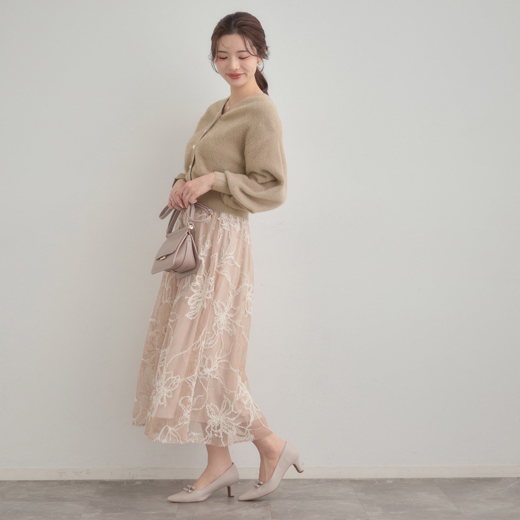 Couture broach「【前後2WAY】Springフェザーカーデトップス」|カーディガン|