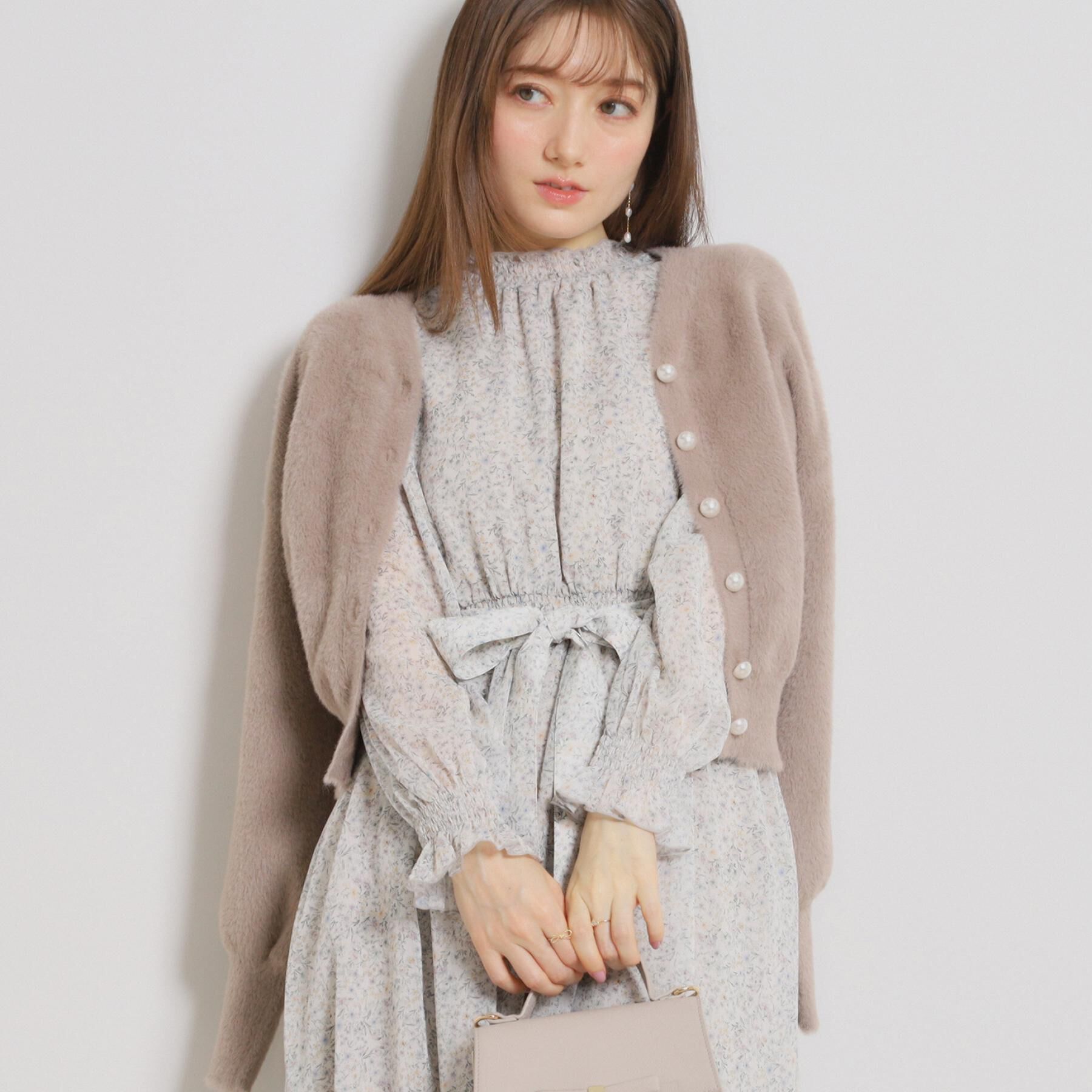 Couture broach「【前後2WAY】Springフェザーカーデトップス」|カーディガン|