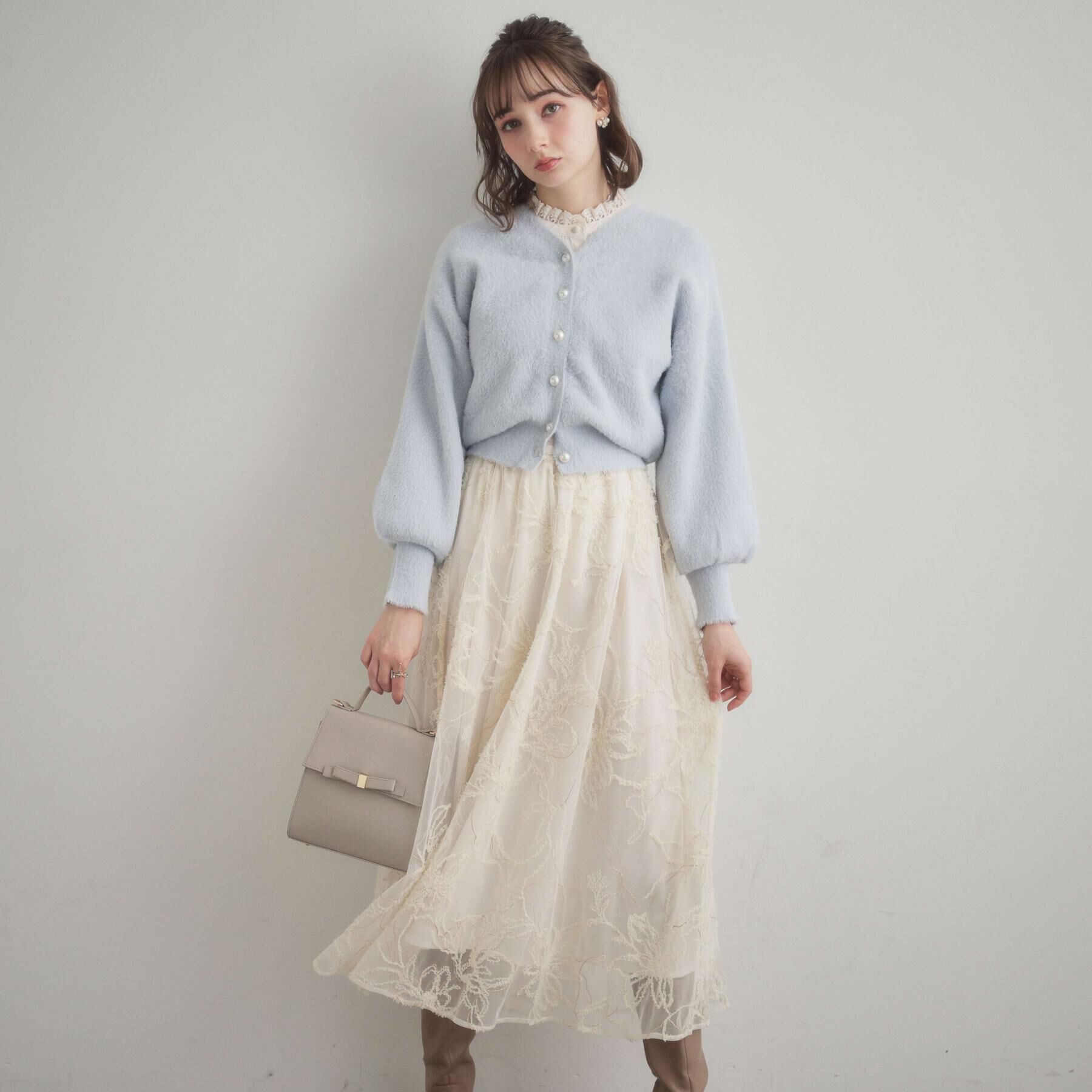 Couture broach「【前後2WAY】Springフェザーカーデトップス」|カーディガン|