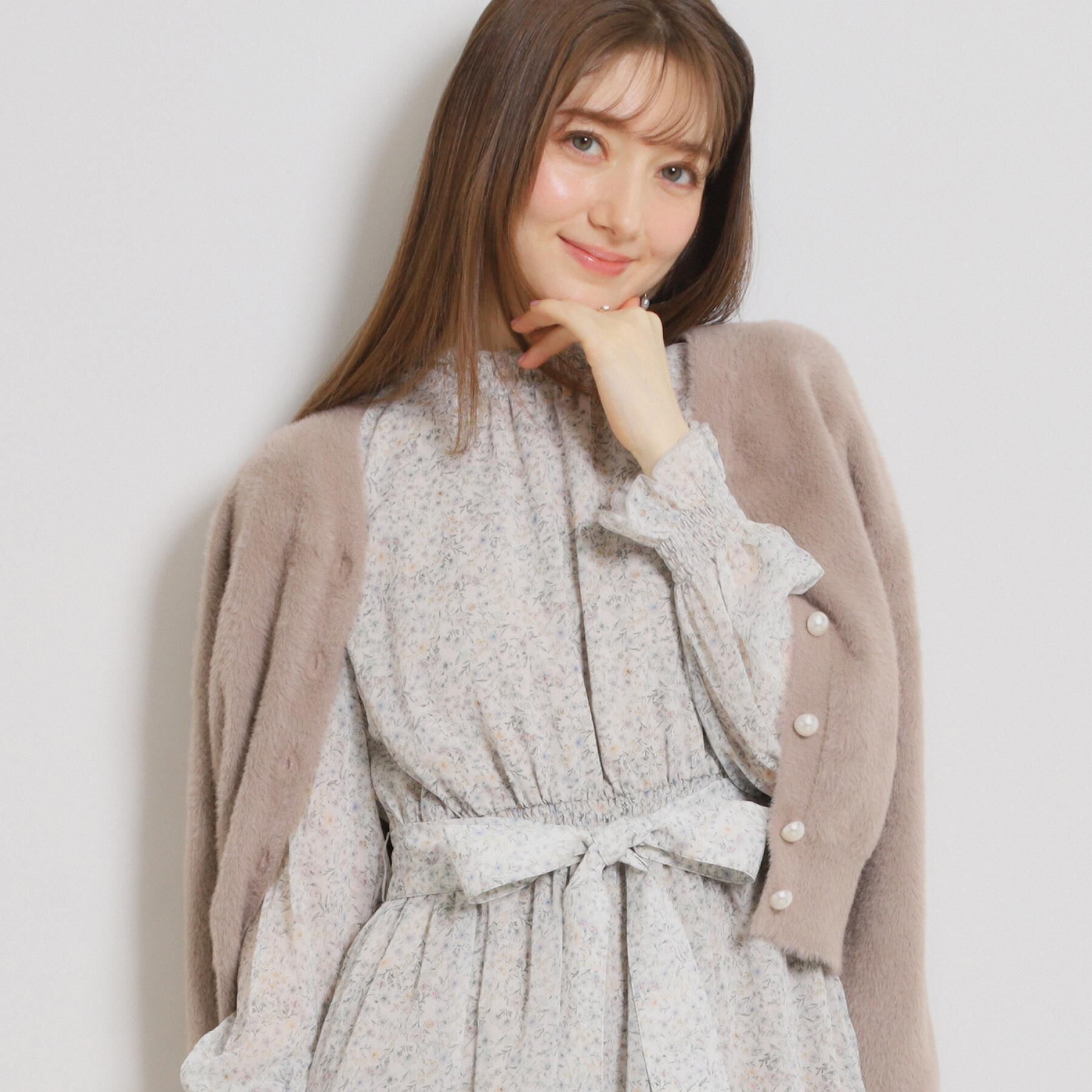 Couture broach「【前後2WAY】Springフェザーカーデトップス」|カーディガン|トープ(054)