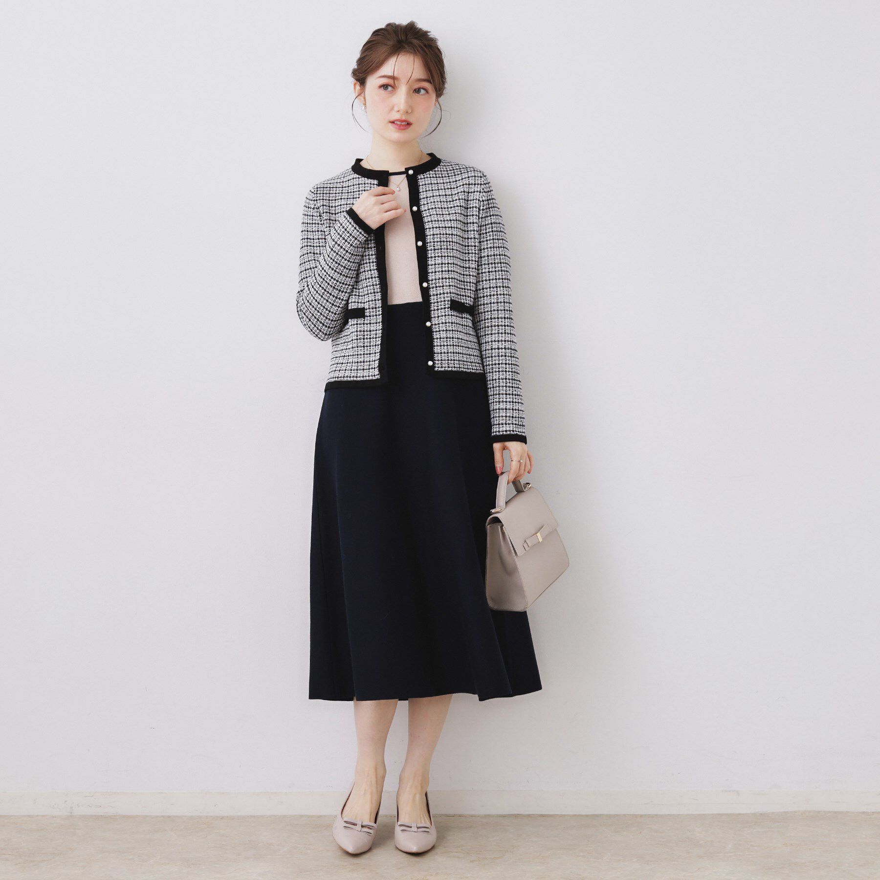 Couture broach「【ハレの日・通勤】ラメツイード ニットカーディガン」|カーディガン|