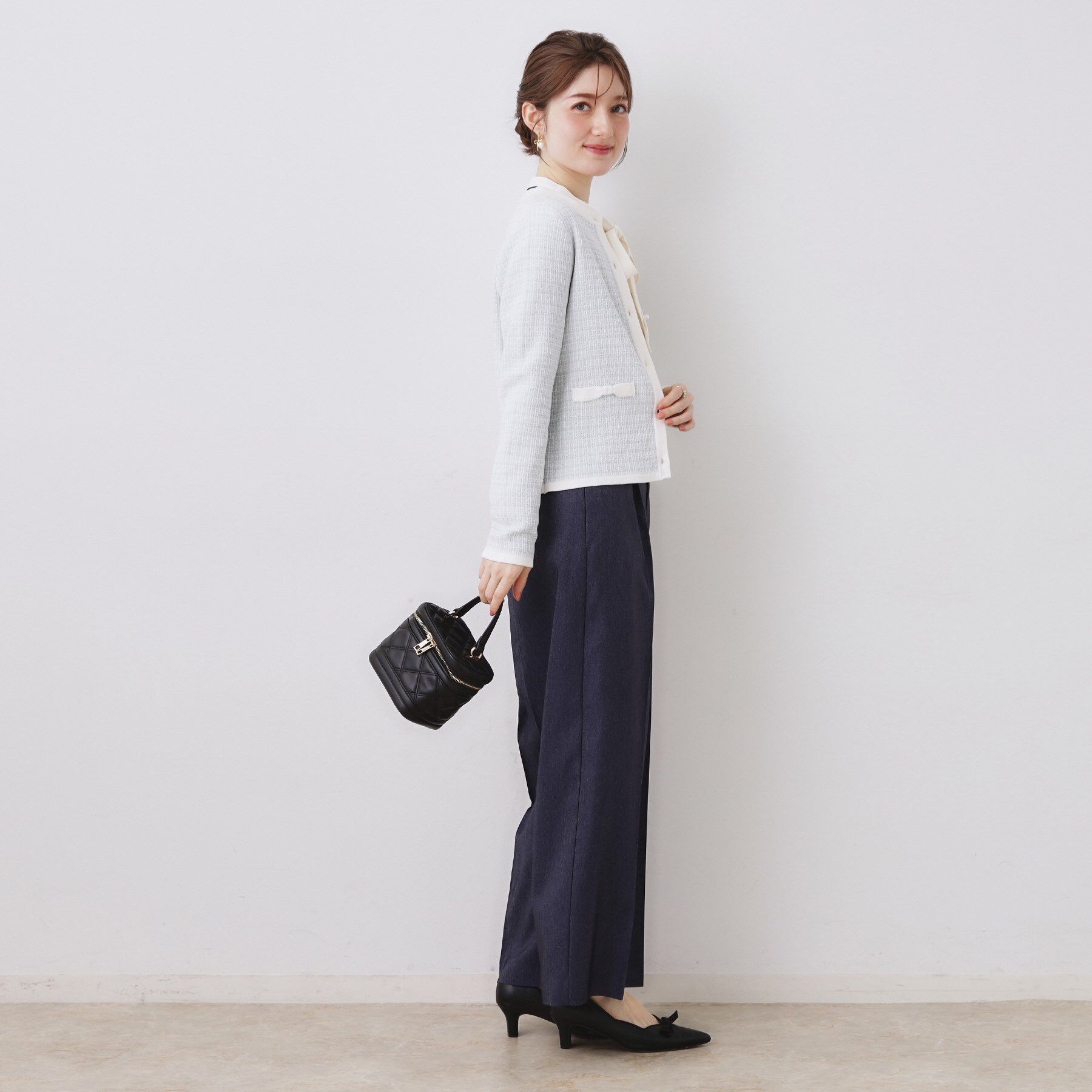 Couture broach「【ハレの日・通勤】ラメツイード ニットカーディガン」|カーディガン|