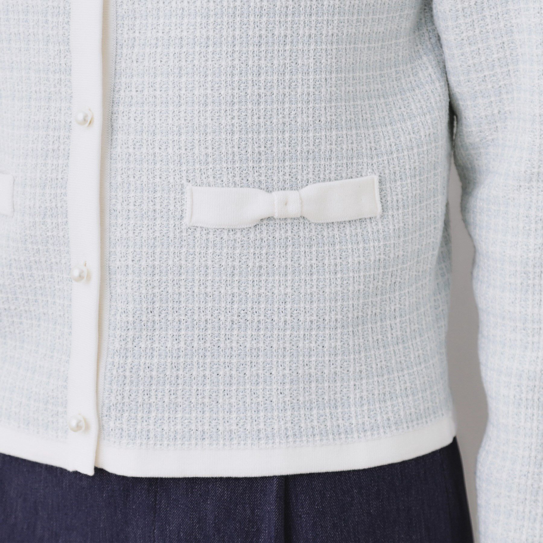 Couture broach「【ハレの日・通勤】ラメツイード ニットカーディガン」|カーディガン|