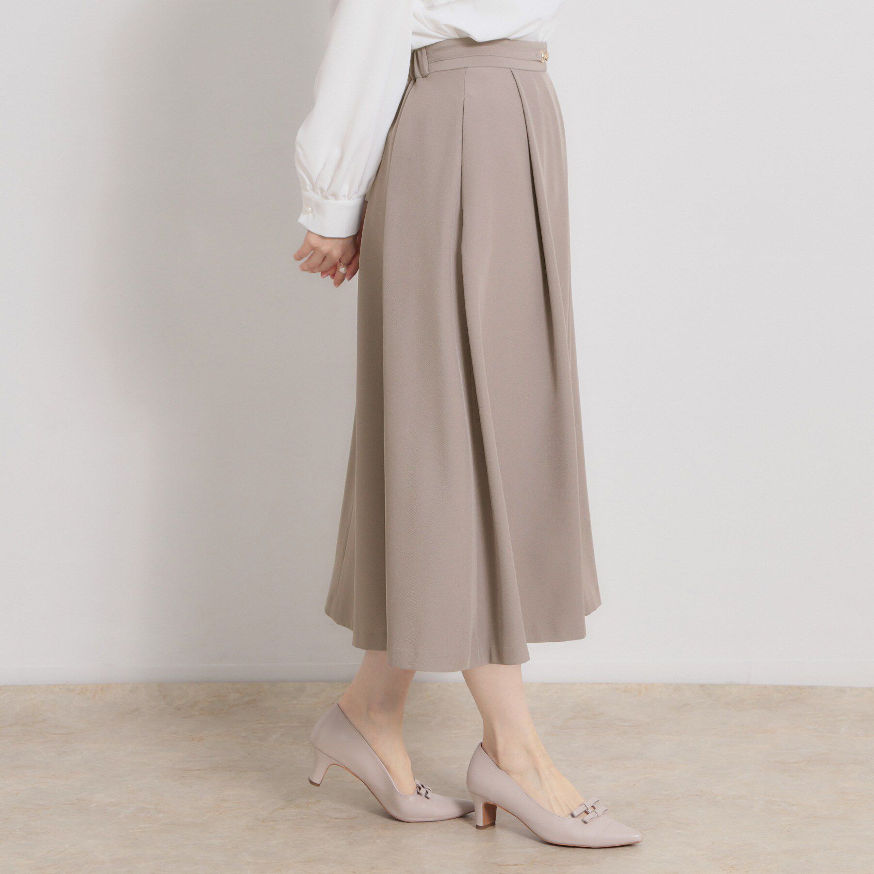Couture broach「【洗える・通勤】ビットベルト タックスカート」|スカート|