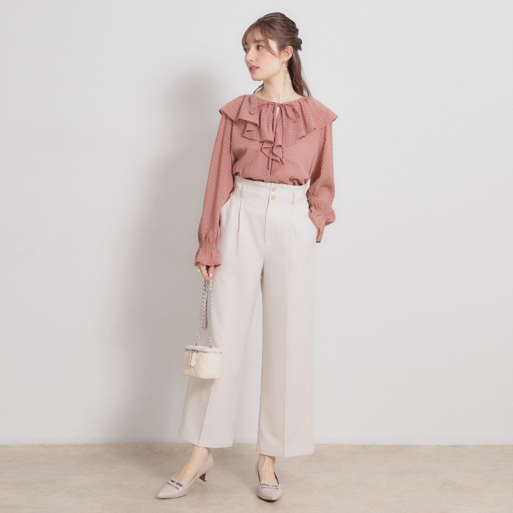 Couture broach「【着映え・洗える】ラメカットドビーフリルブラウス」|シャツ・ブラウス|