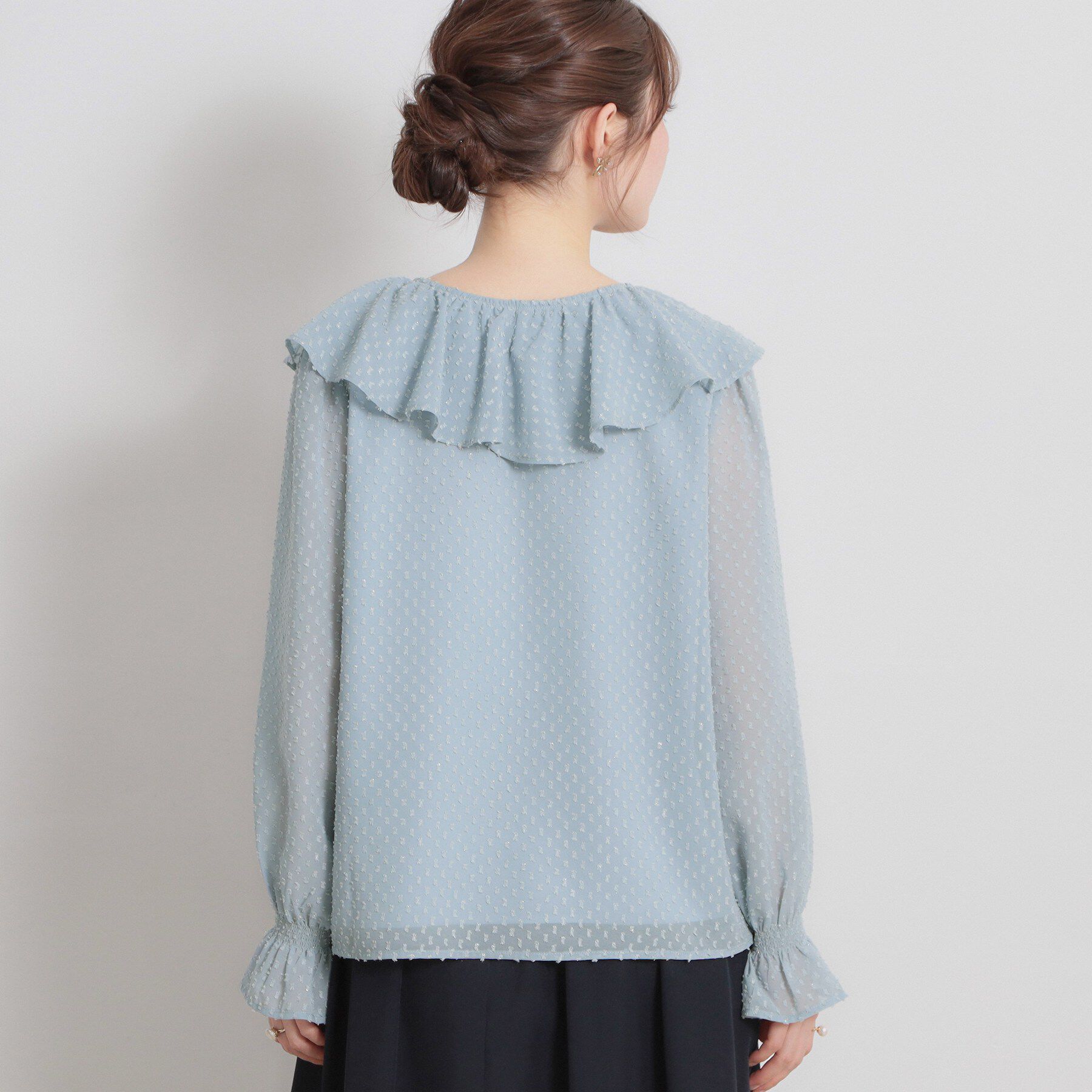 Couture broach「【着映え・洗える】ラメカットドビーフリルブラウス」|シャツ・ブラウス|