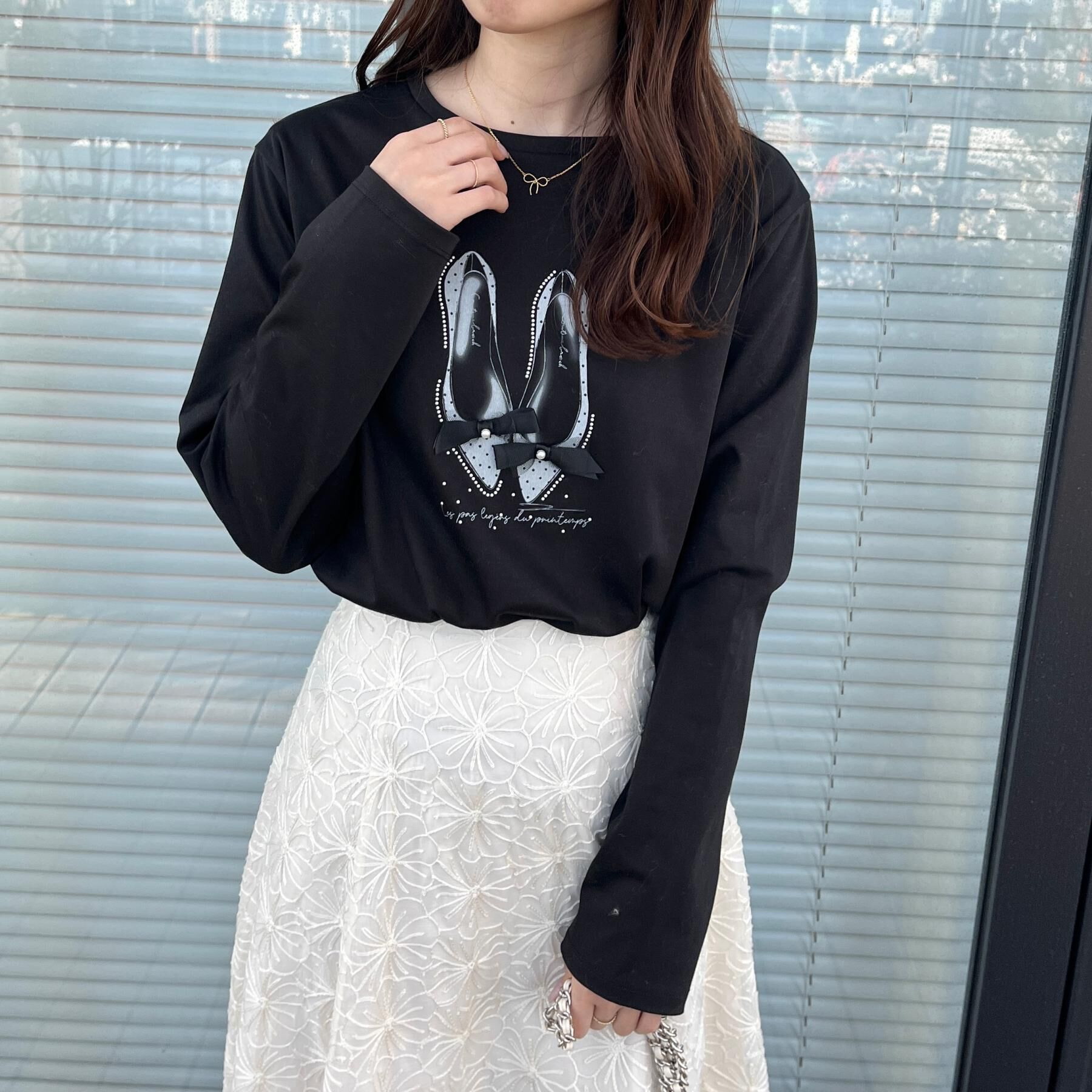 Couture broach「【綿100％・洗える】パリジェンヌ プリントTシャツ」|Tシャツ・カットソー|