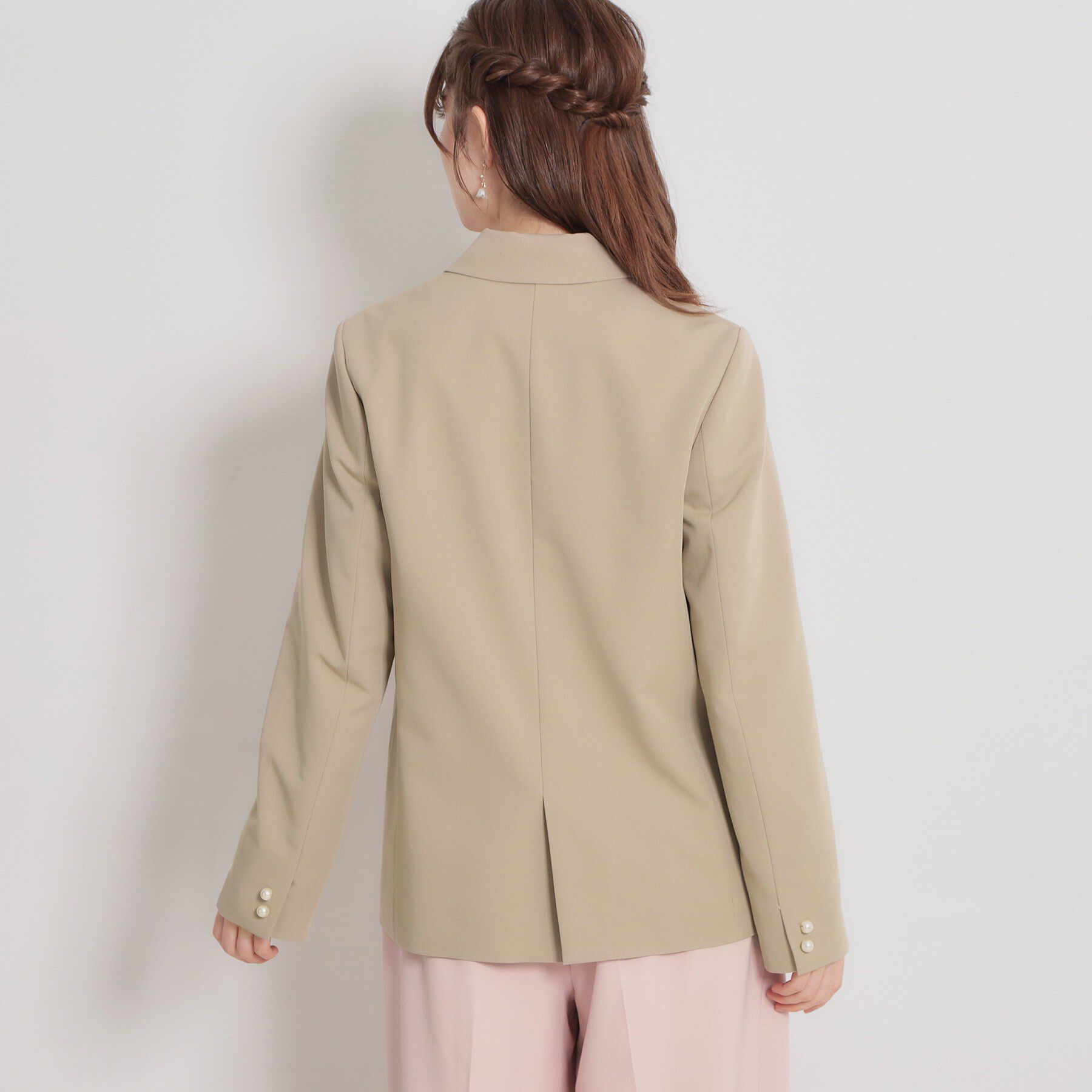 Couture broach「【洗える・ハレの日・通勤】パール調ボタン テーラードジャケット」|テーラードジャケット|