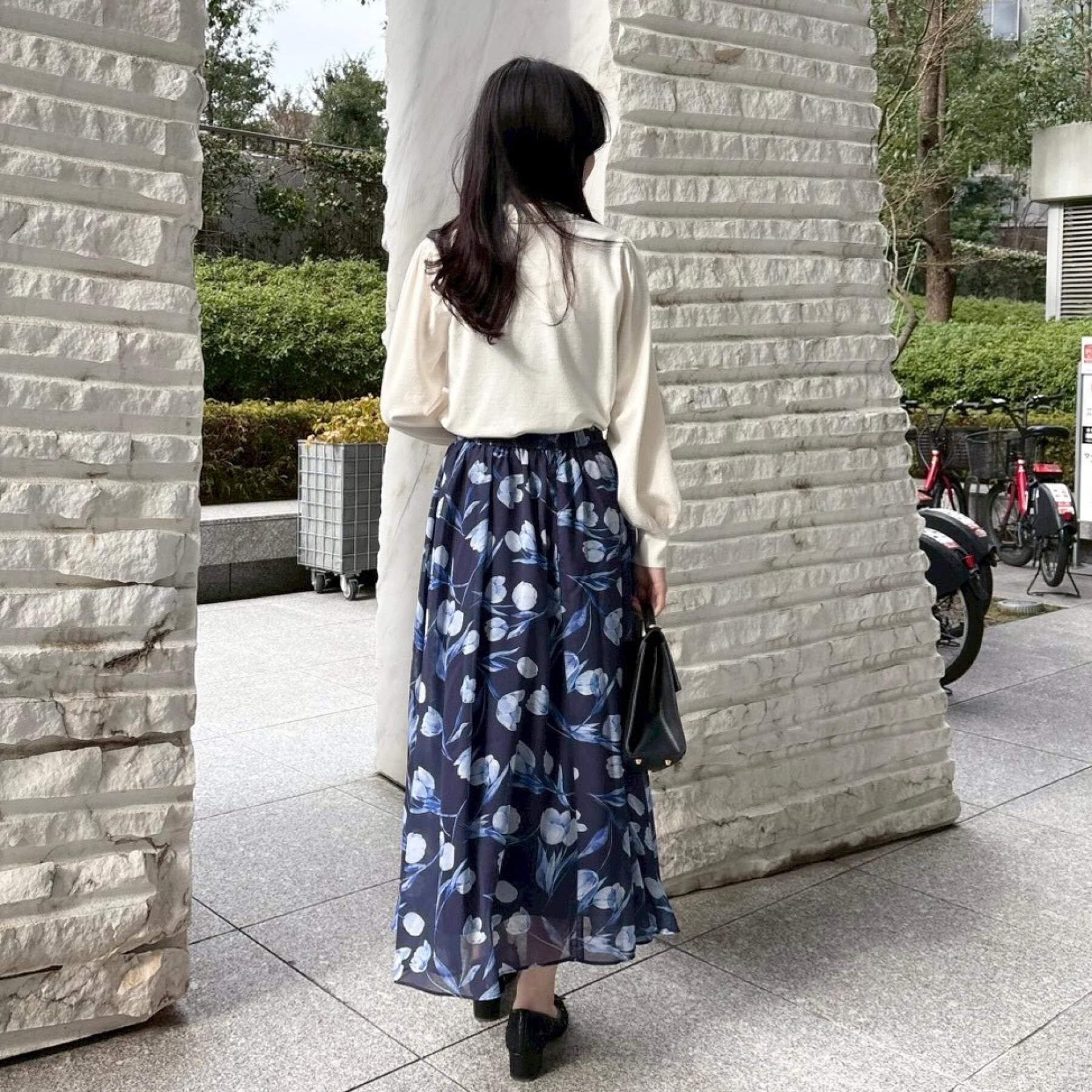 Couture broach「【洗える】チューリップ柄スカート」|スカート|