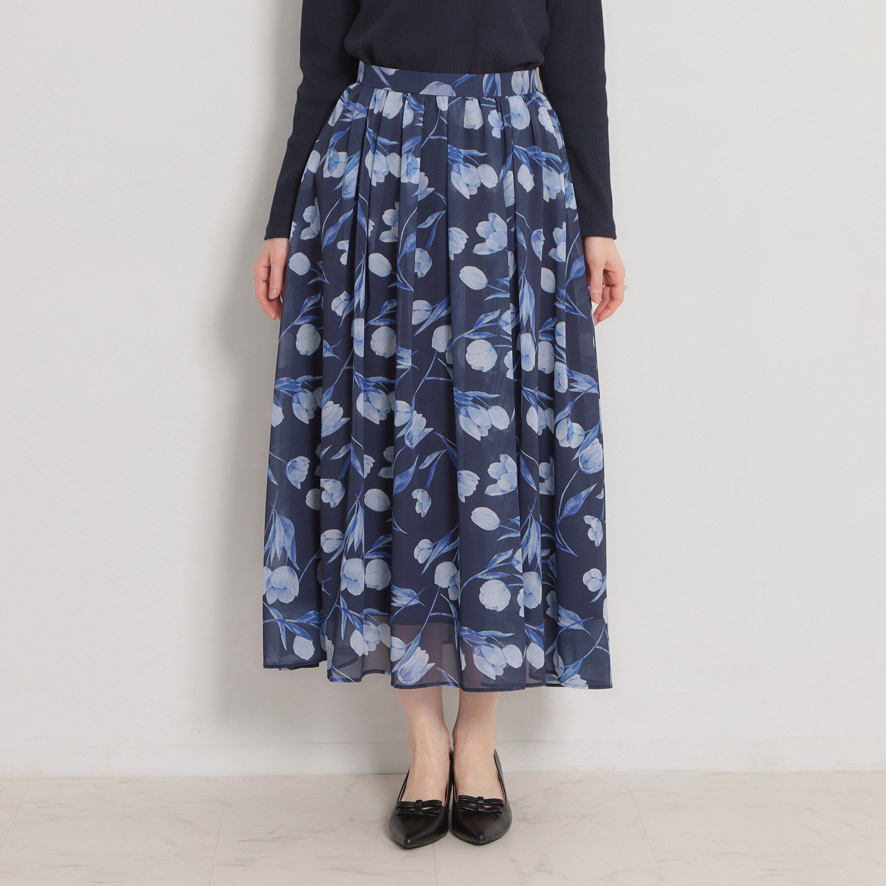 Couture broach「【洗える】チューリップ柄スカート」|スカート|