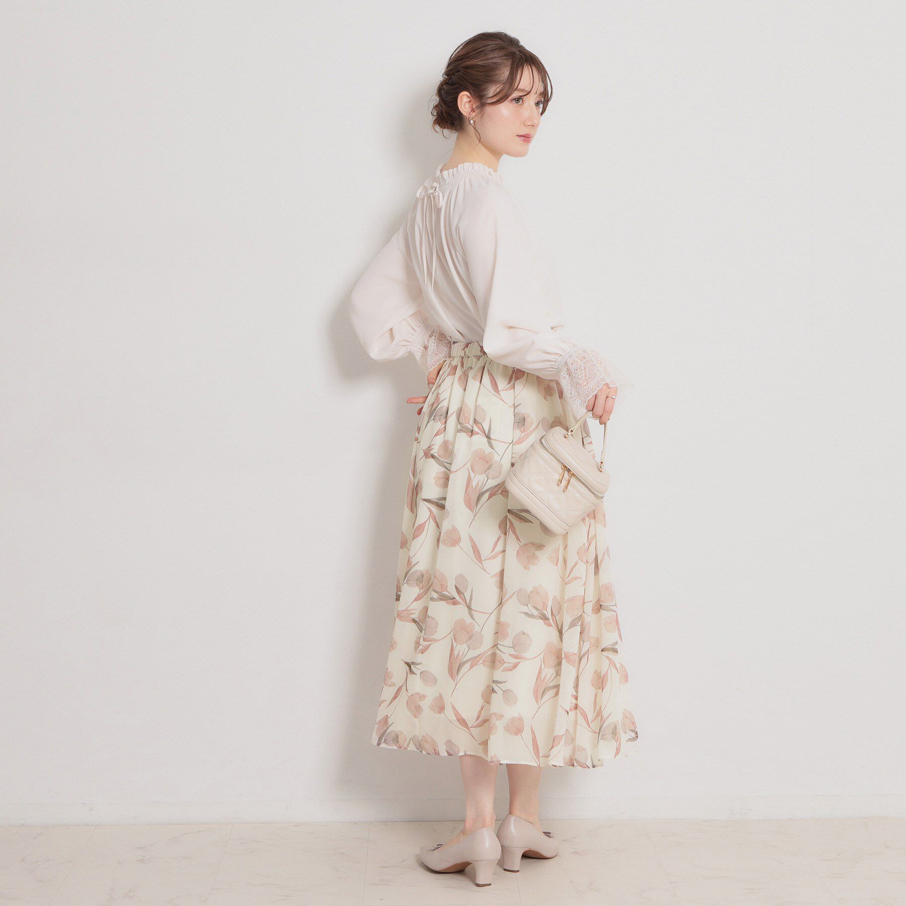 Couture broach「【洗える】チューリップ柄スカート」|スカート|