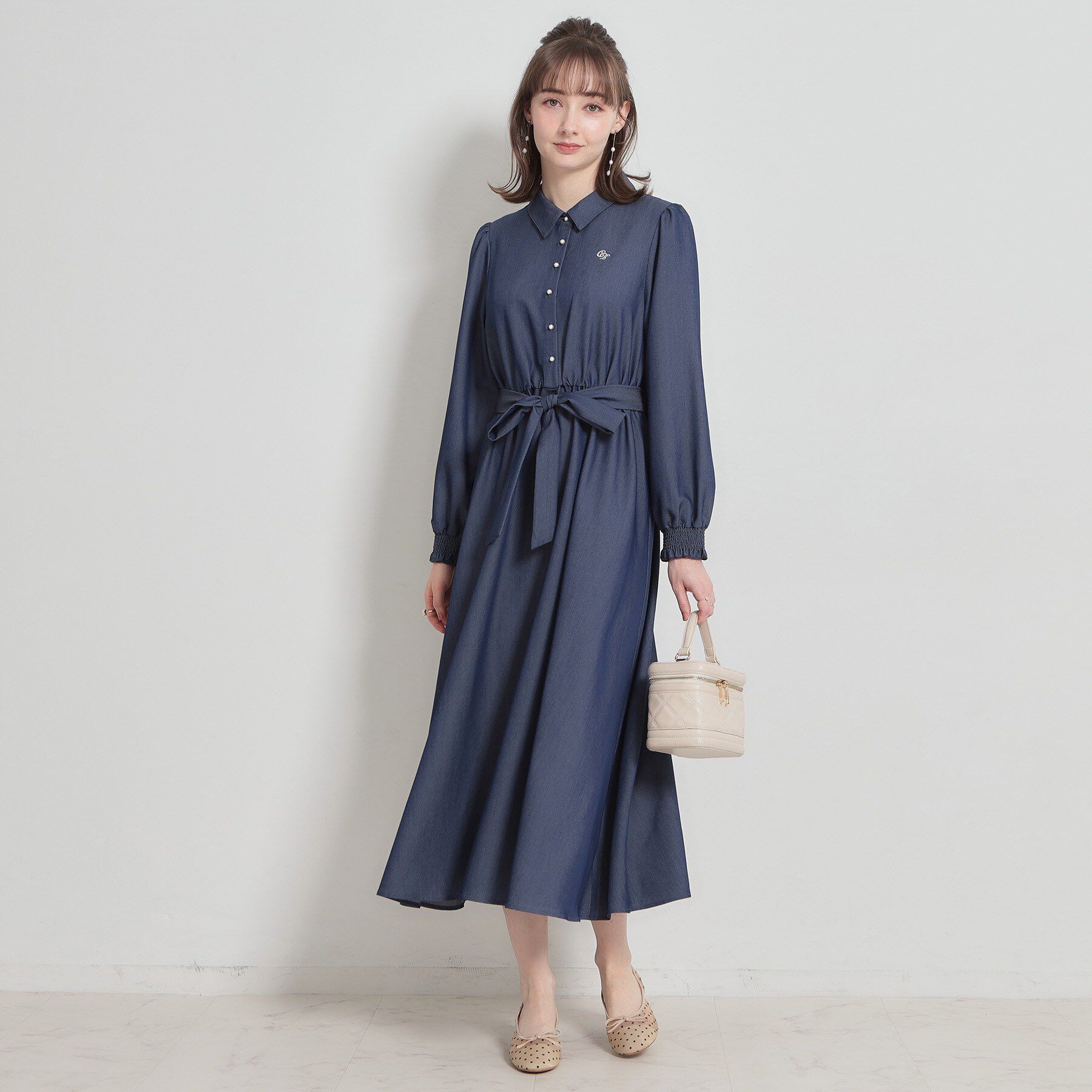 Couture broach「【洗える】ロゴエンブロ シャツワンピース」|ワンピース|