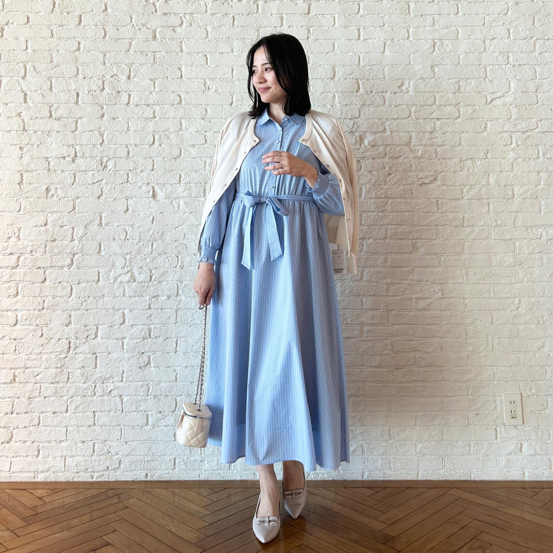 Couture broach「【洗える】ロゴエンブロ シャツワンピース」|ワンピース|