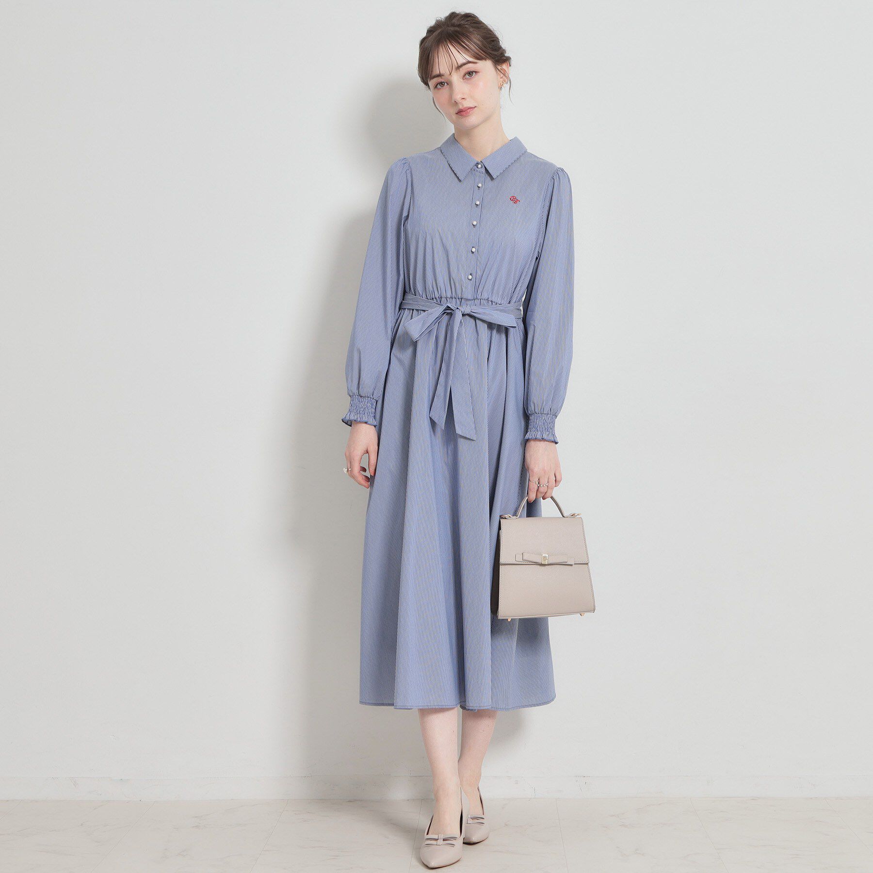 Couture broach「【洗える】ロゴエンブロ シャツワンピース」|ワンピース|