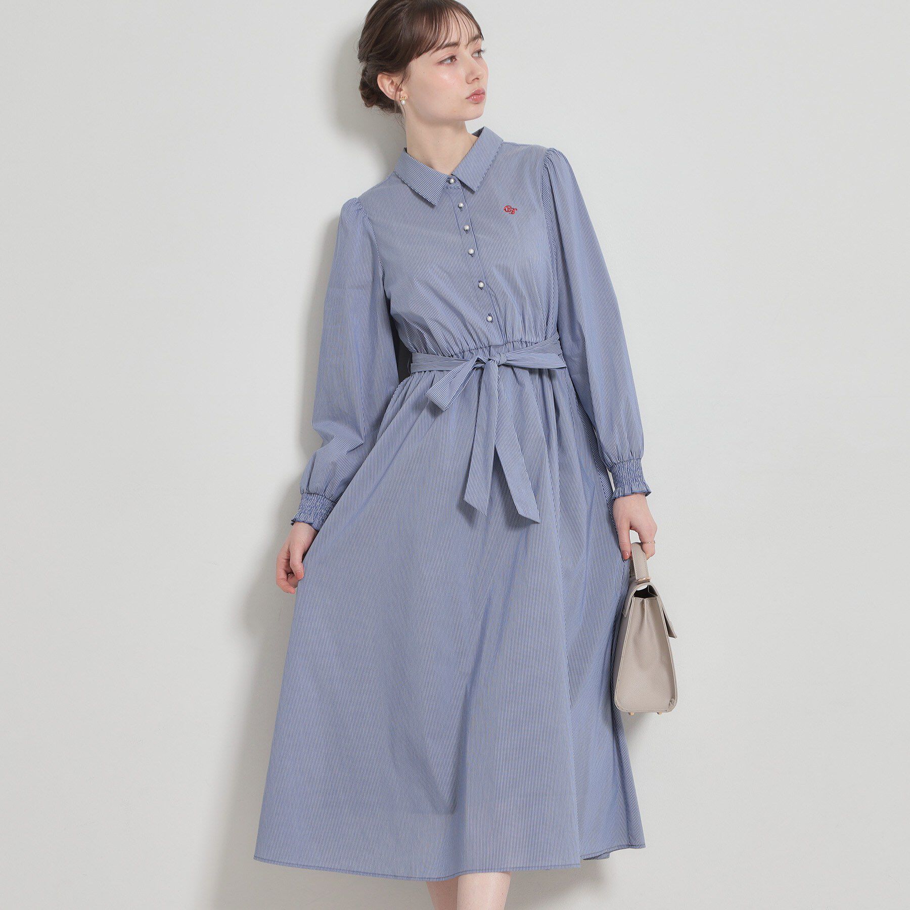 Couture broach「【洗える】ロゴエンブロ シャツワンピース」|ワンピース|