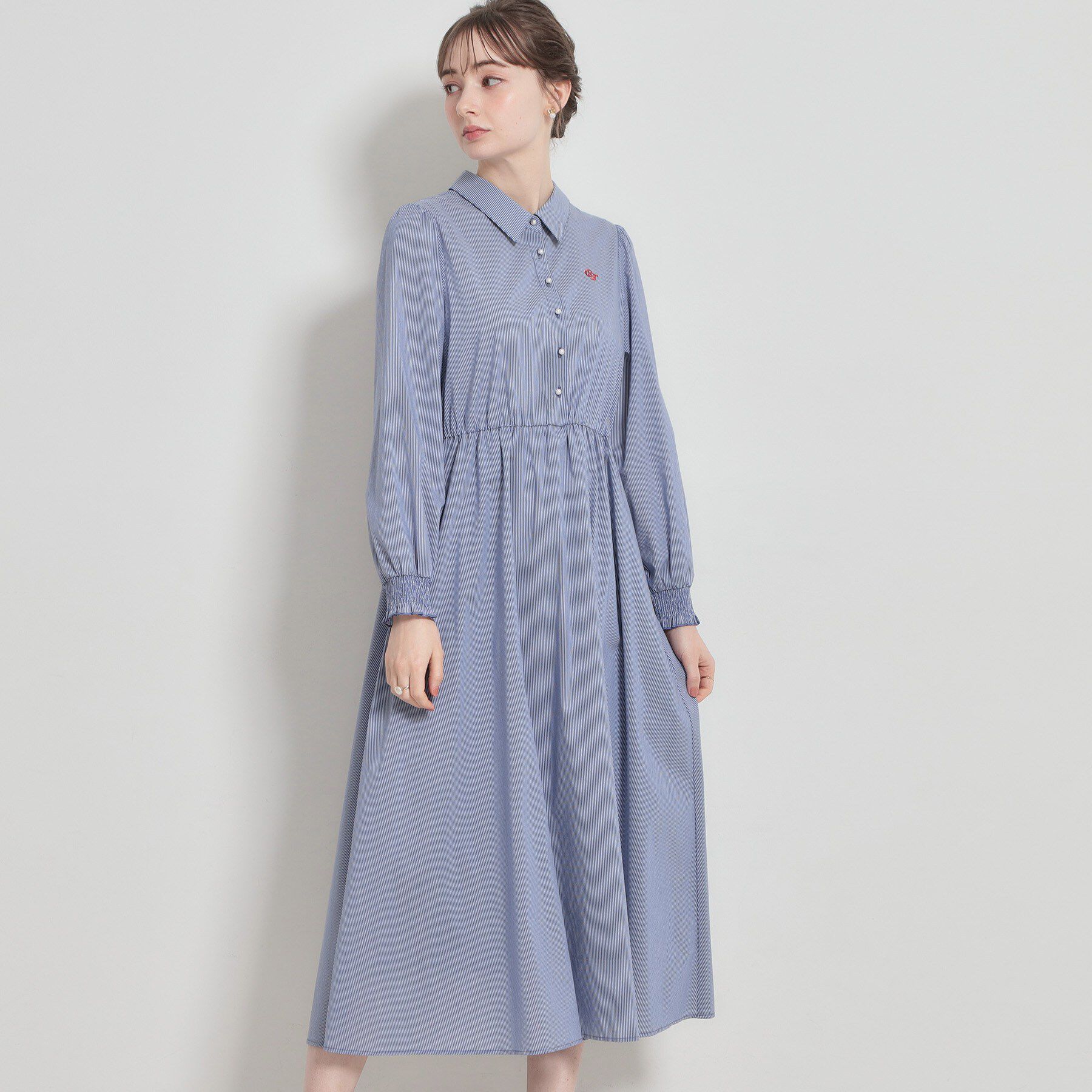 Couture broach「【洗える】ロゴエンブロ シャツワンピース」|ワンピース|