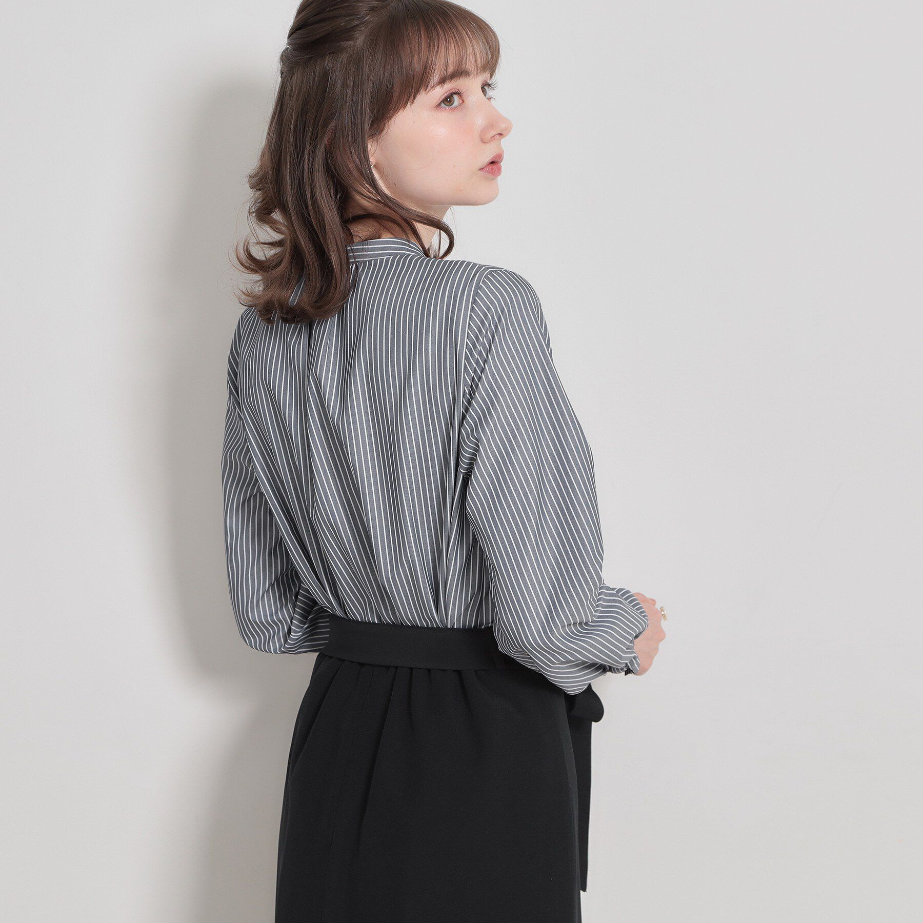 Couture broach「【通勤・着映え】ストライプ フリルブラウス」|シャツ・ブラウス|