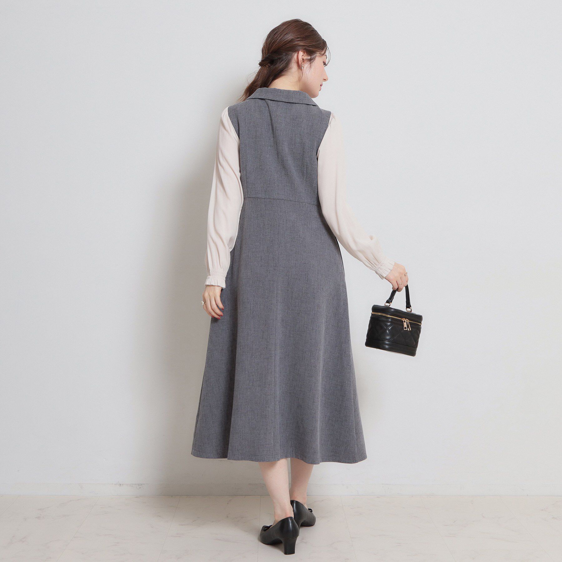 Couture broach「【通勤】リネンライク ジレにもなるジャンスカ」|ワンピース|