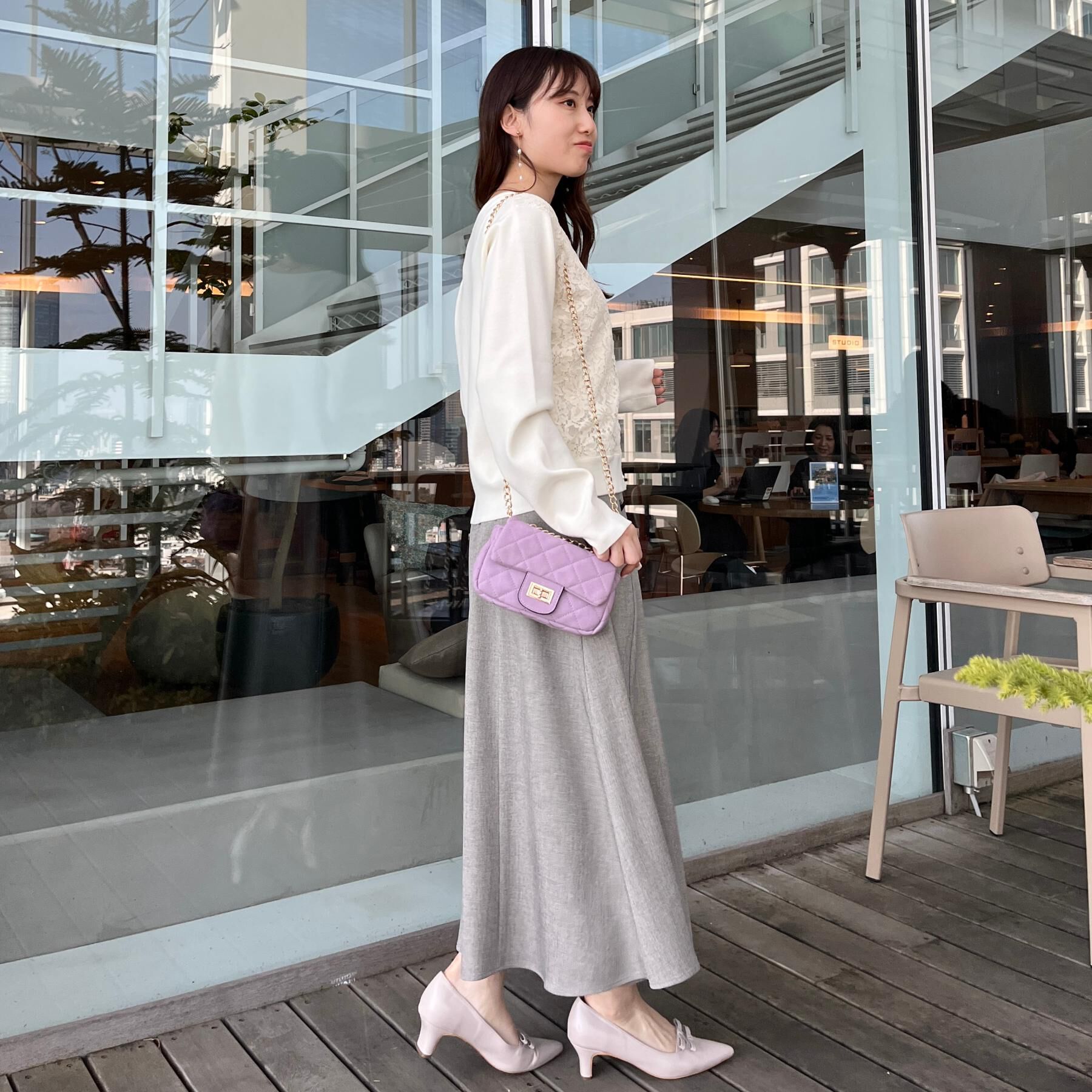 Couture broach「【洗える】コードレース カーディガン」|カーディガン|