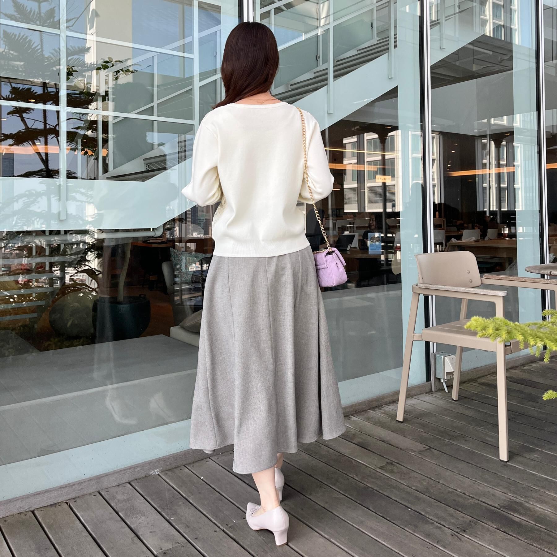 Couture broach「【洗える】コードレース カーディガン」|カーディガン|