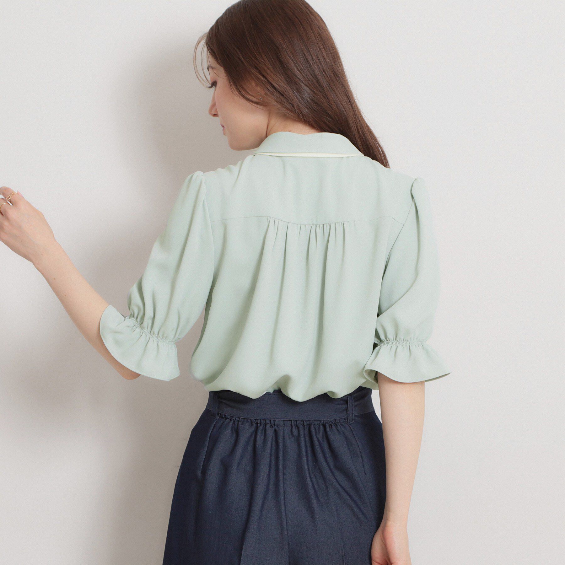 Couture broach「【通勤】ダブルカラー ブラウス」|シャツ・ブラウス|