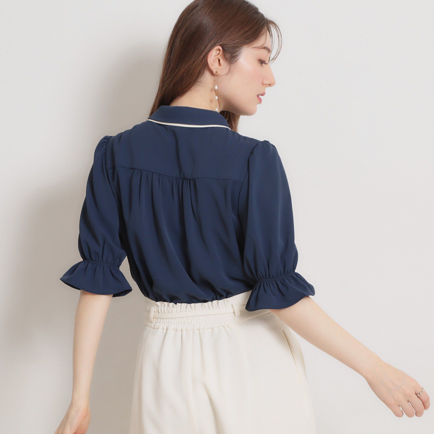 Couture broach「【通勤】ダブルカラー ブラウス」|シャツ・ブラウス|