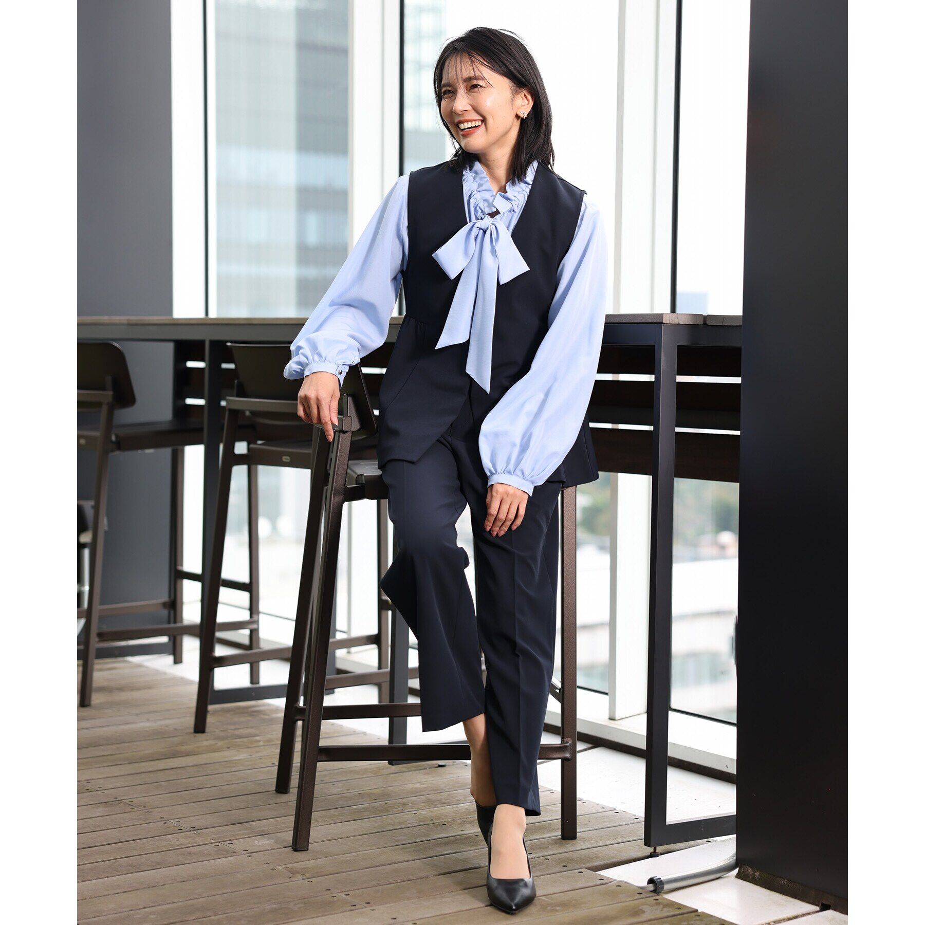 THE SHOP TK「【汚れ＆シワが付きにくい/セレモニー/通勤】ダブルクロスジレ/洗濯機OK」|ベスト・ジレ|