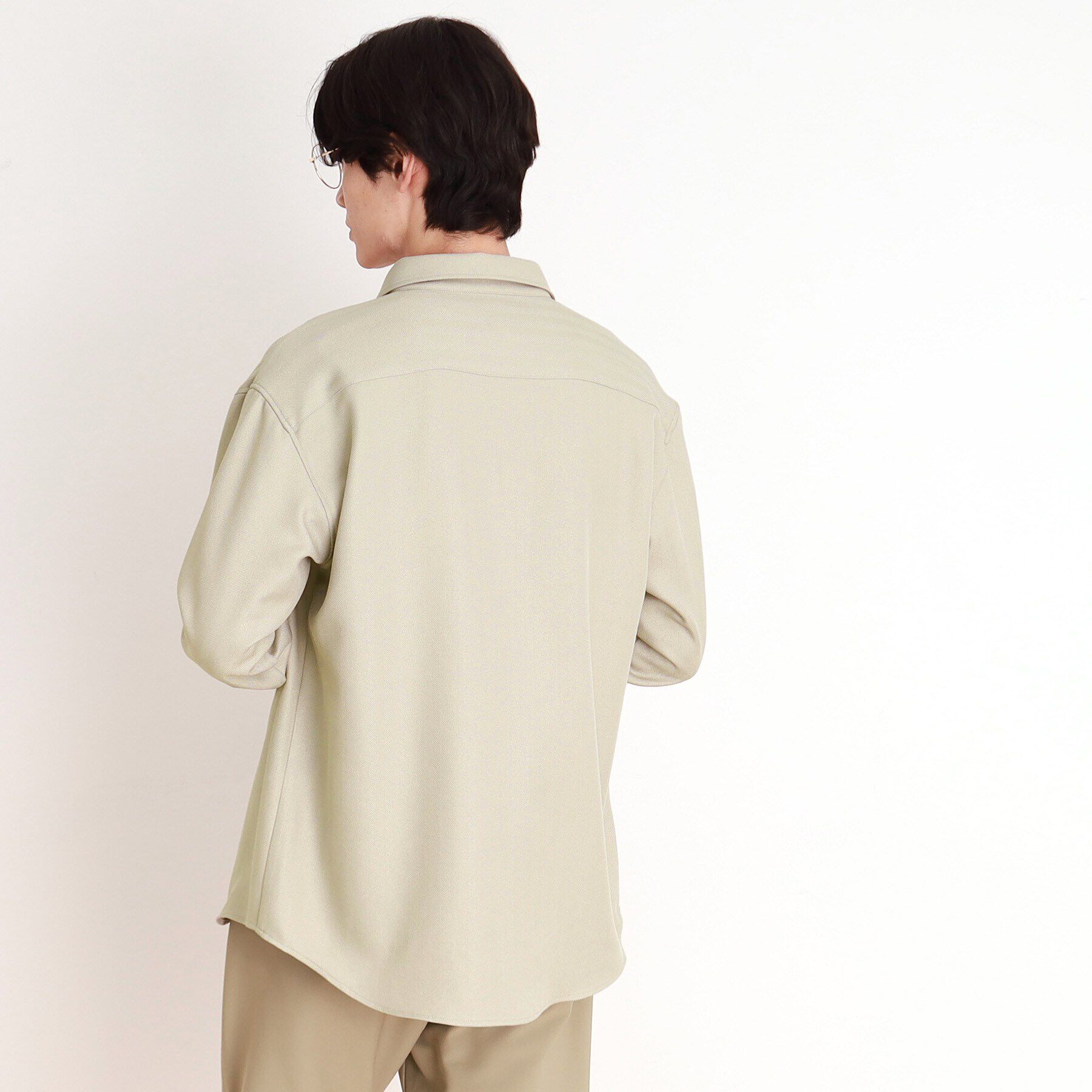 THE SHOP TK「ウールライクへリンボンシャツ リラックスシルエット」|シャツ・ブラウス|