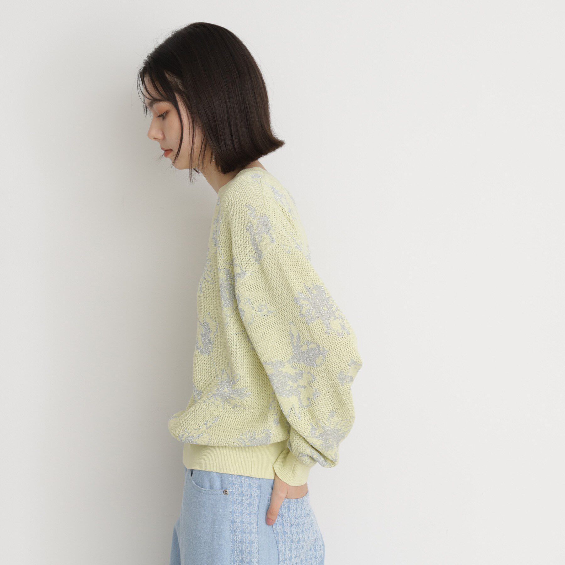 THE SHOP TK「花柄ジャカードニット【洗濯機OK】」|ニット・セーター|