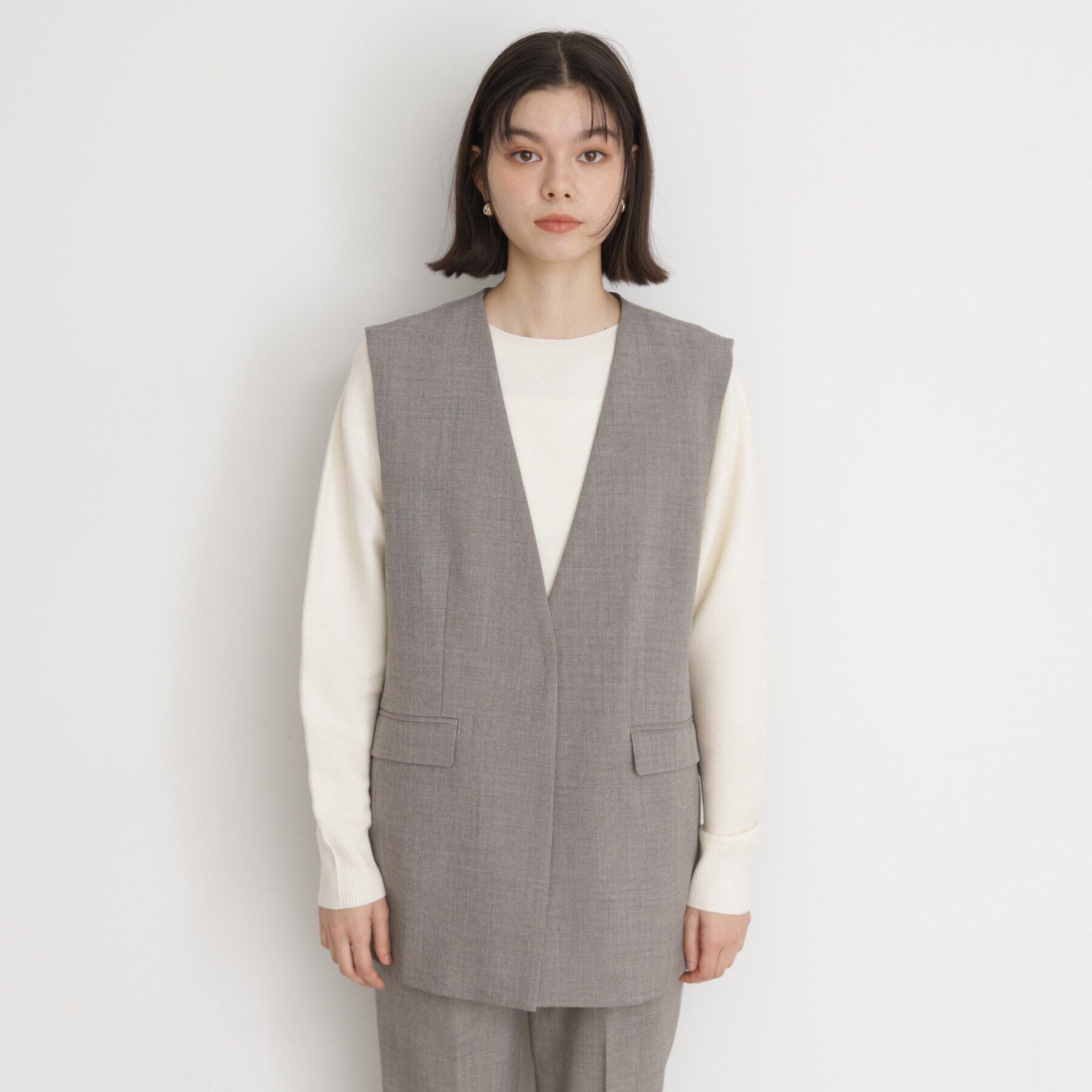 THE SHOP TK「【セットアップ可】リサイクルシャークスキンジレ/洗える」|ベスト・ジレ|