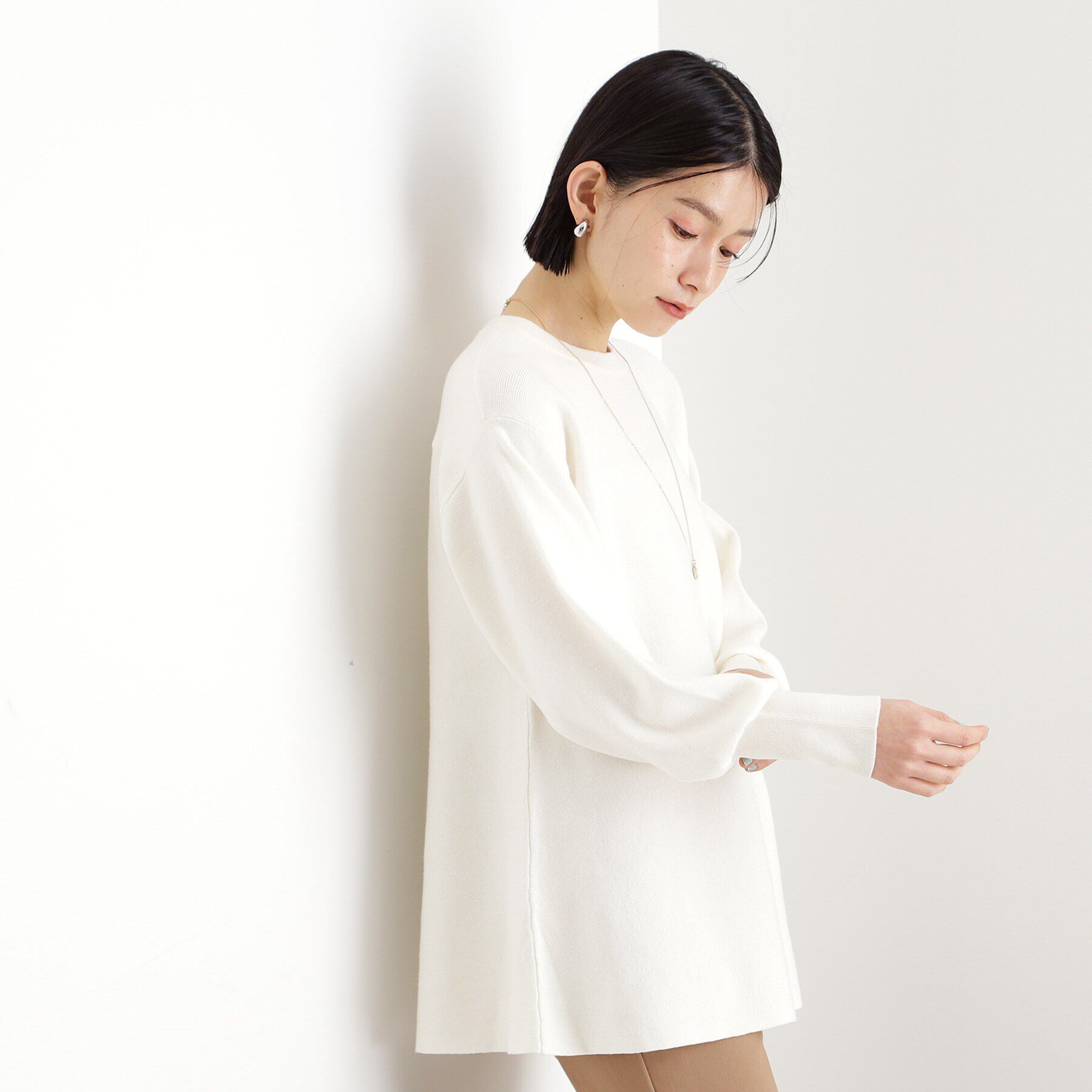 THE SHOP TK「【体形カバー】総針ペプラムニット/洗える」|ニット・セーター|