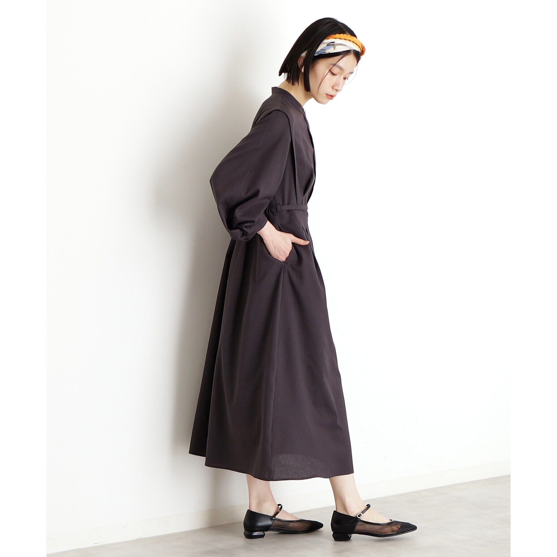 THE SHOP TK「麻調メッシュワンピース【洗える】」|ワンピース|