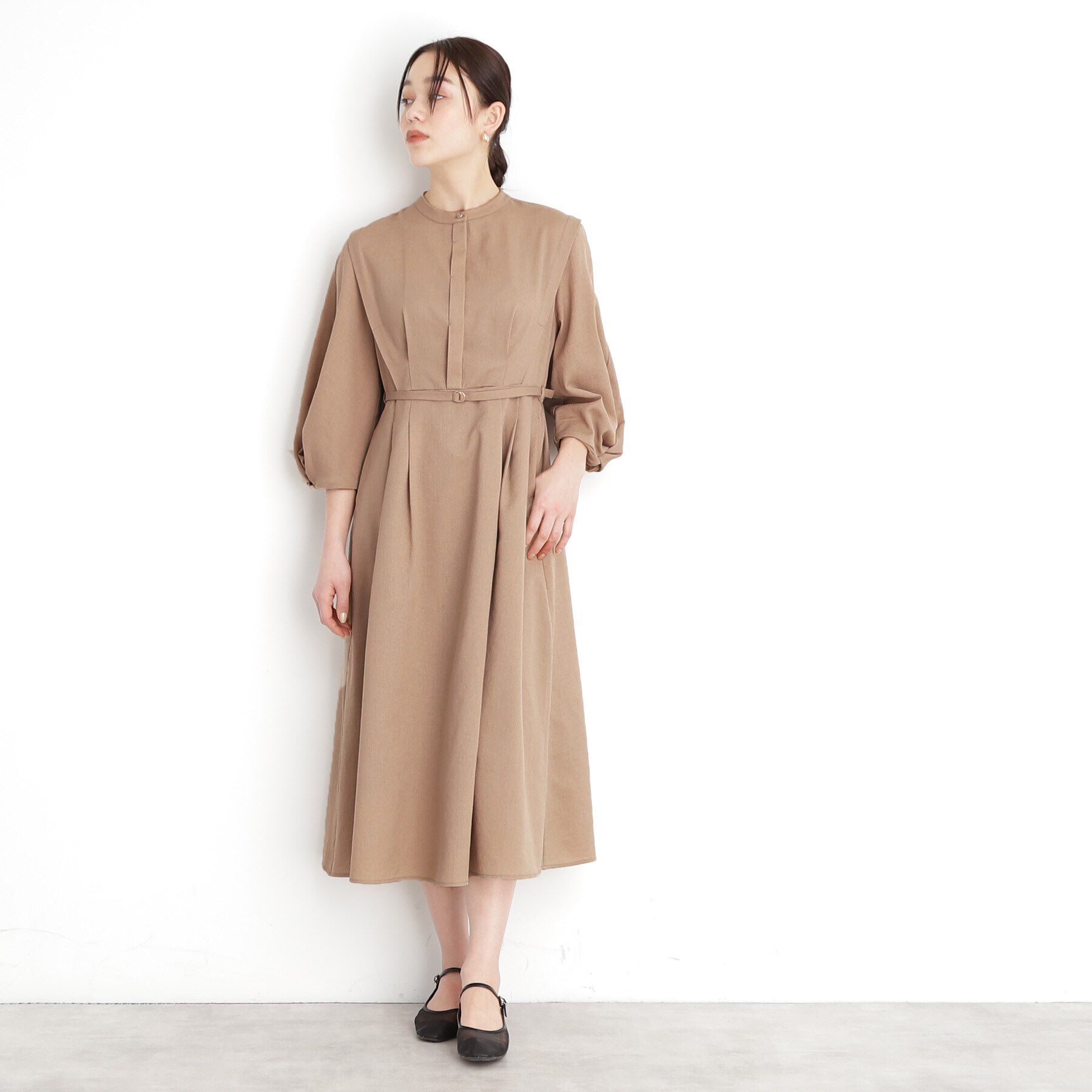 THE SHOP TK「麻調メッシュワンピース【洗える】」|ワンピース|