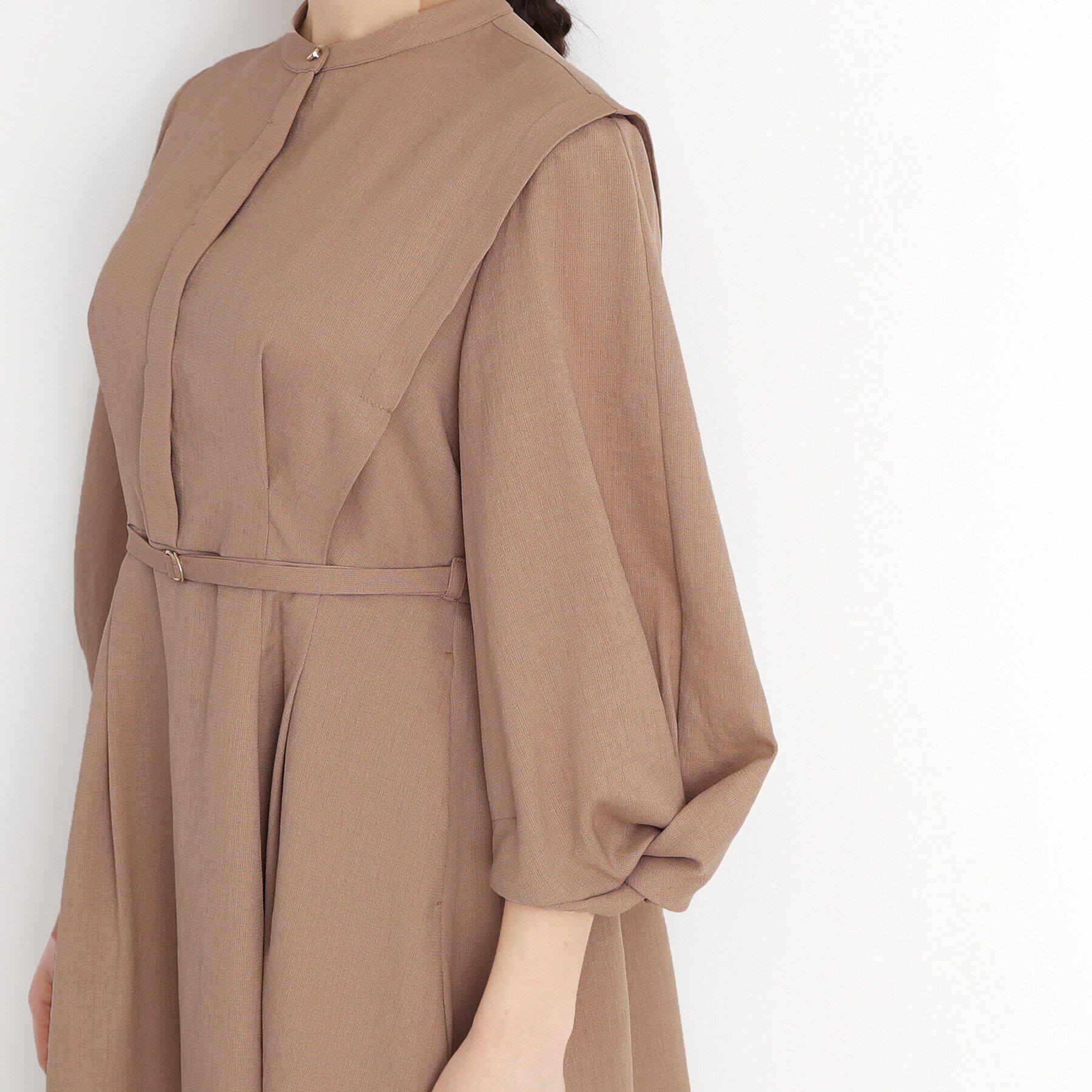 THE SHOP TK「麻調メッシュワンピース【洗える】」|ワンピース|