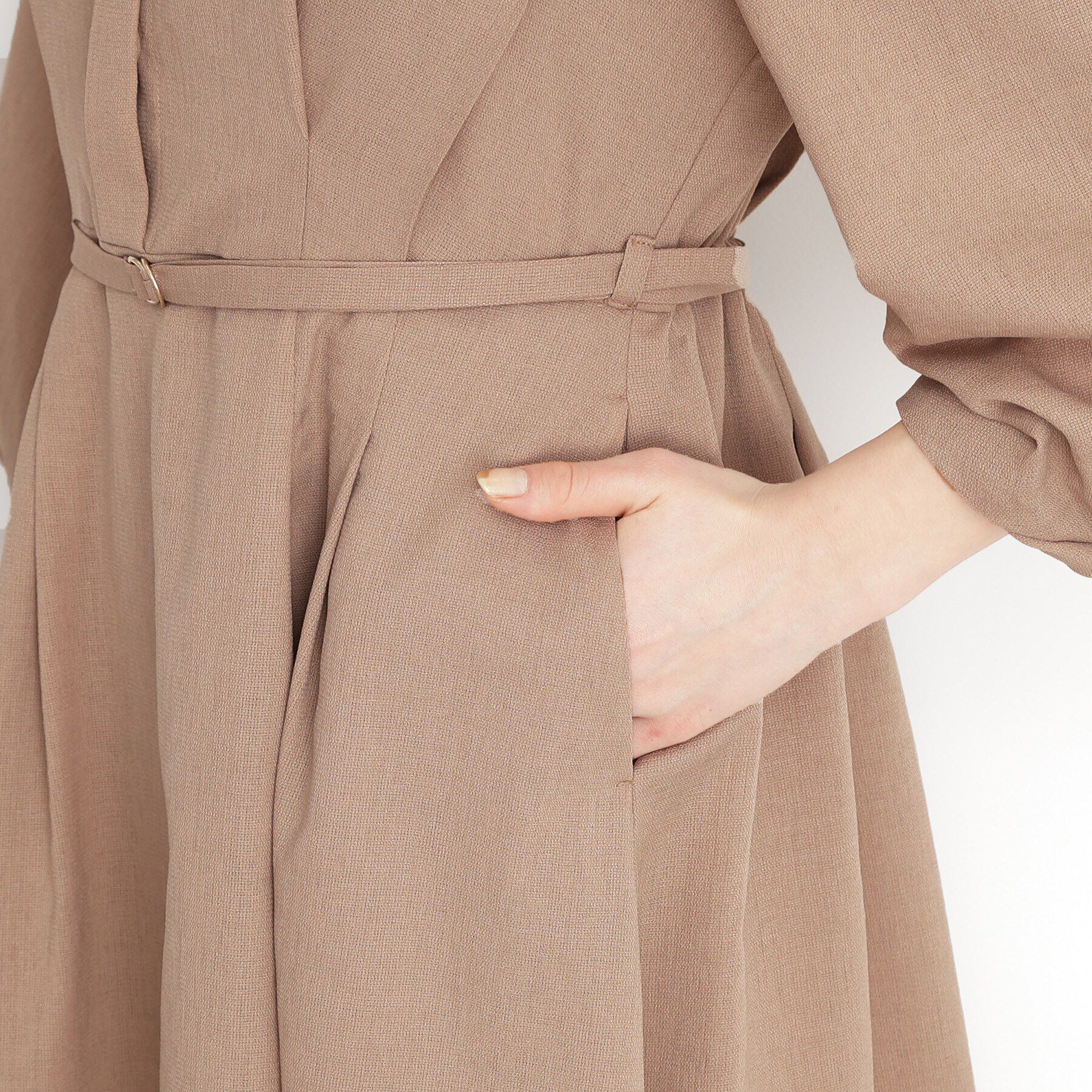 THE SHOP TK「麻調メッシュワンピース【洗える】」|ワンピース|