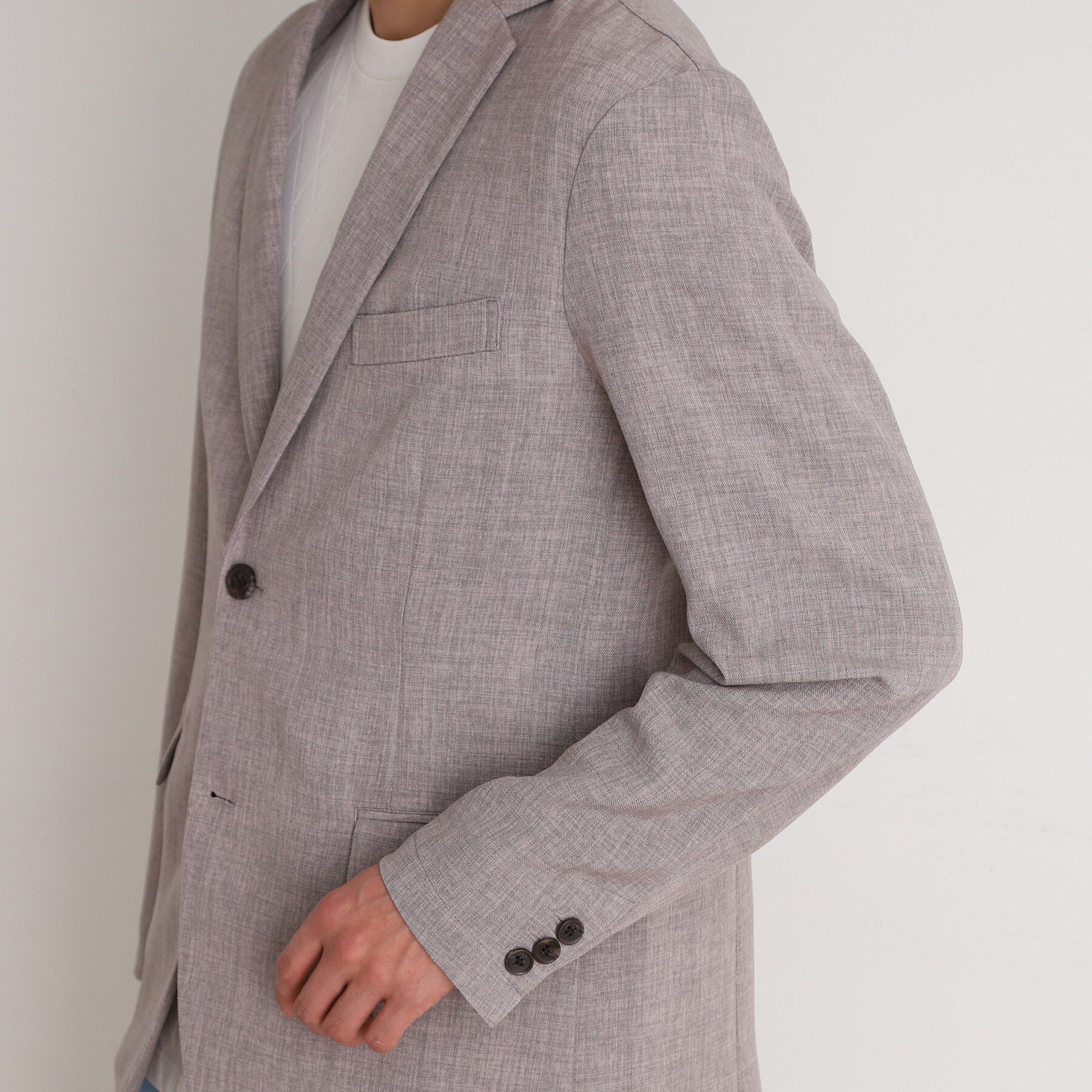 THE SHOP TK「リネンライクシングルジャケット セットアップ可」|テーラードジャケット|