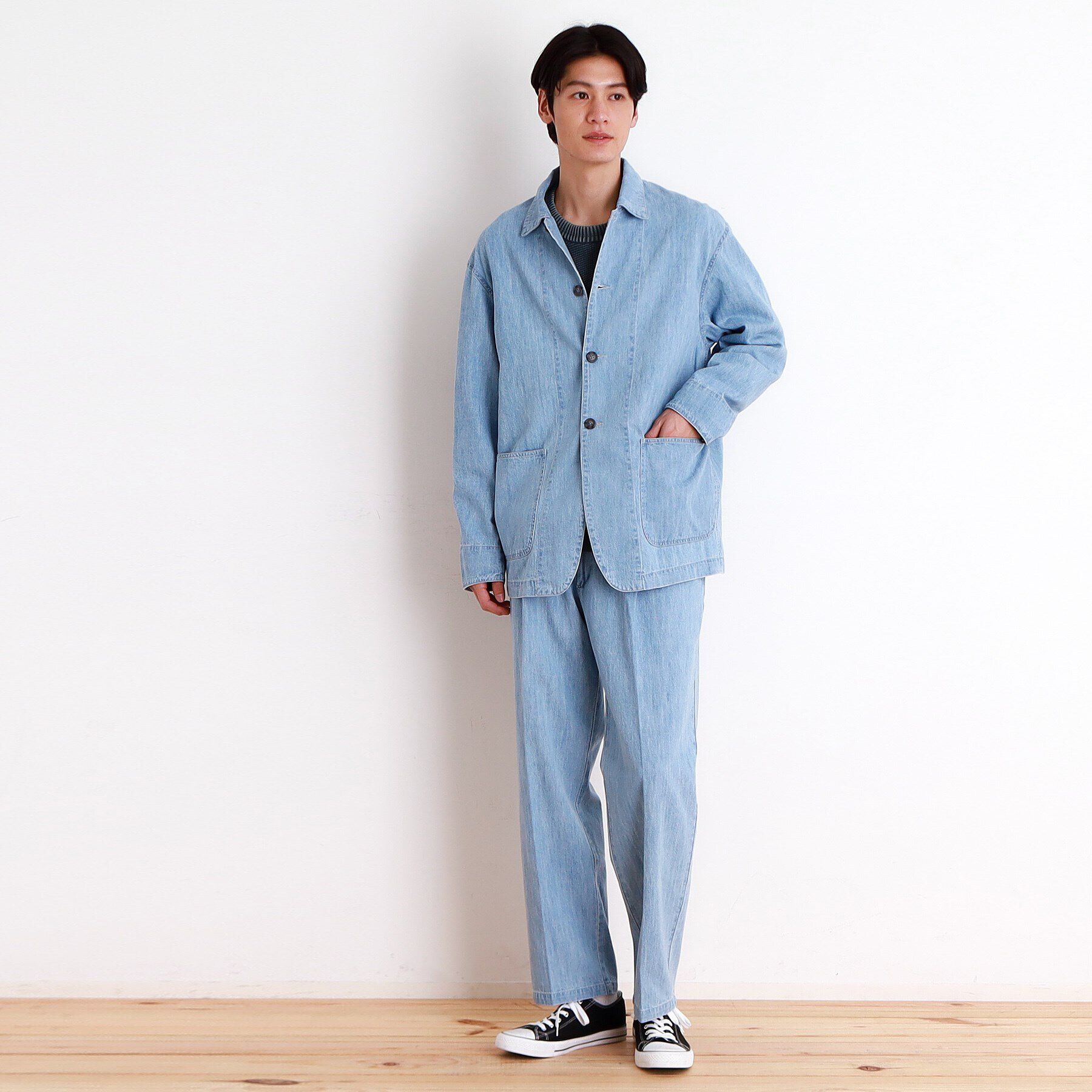 THE SHOP TK「綿麻デニムワイドイージーパンツ　セットアップ可」|その他|