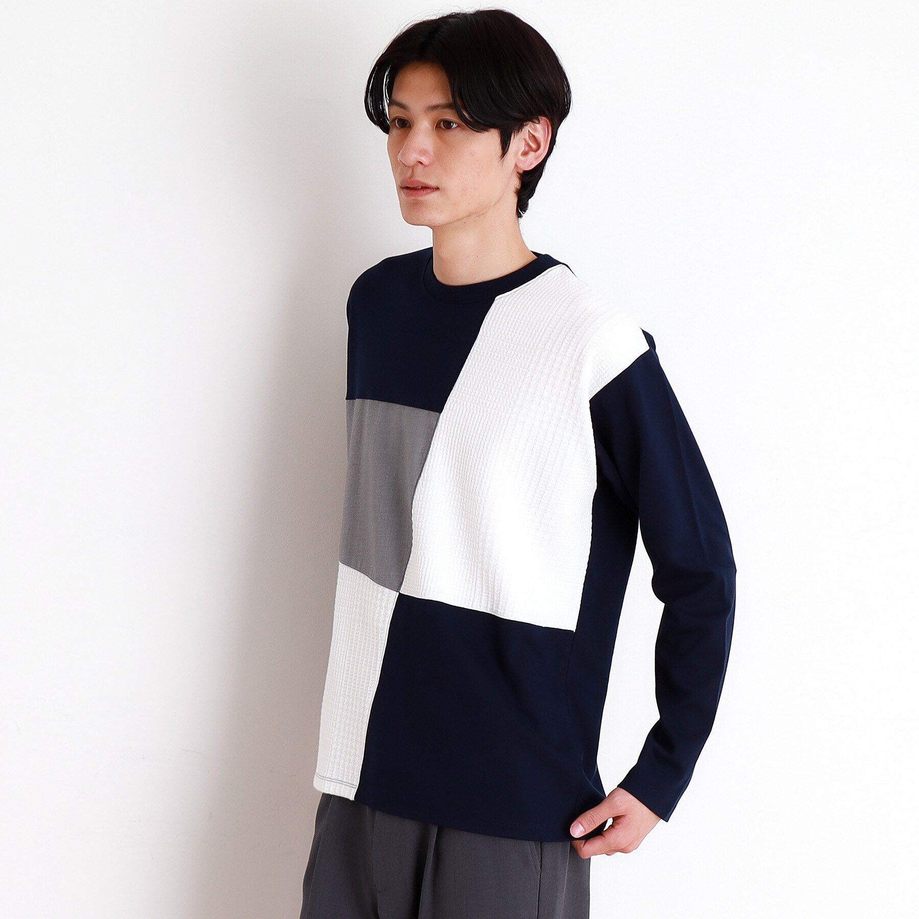 THE SHOP TK「パネルブロッキング長袖Tシャツ」|Tシャツ・カットソー|