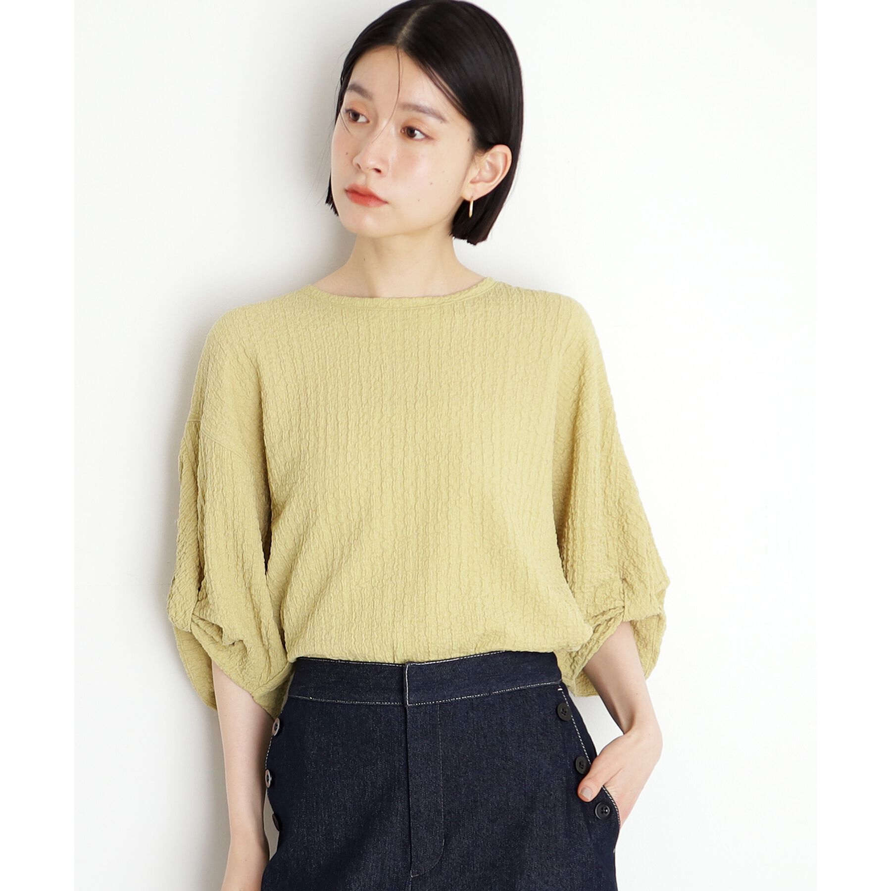 THE SHOP TK「ポコポコ袖タックプルオーバー【洗濯機OK】」|Tシャツ・カットソー|