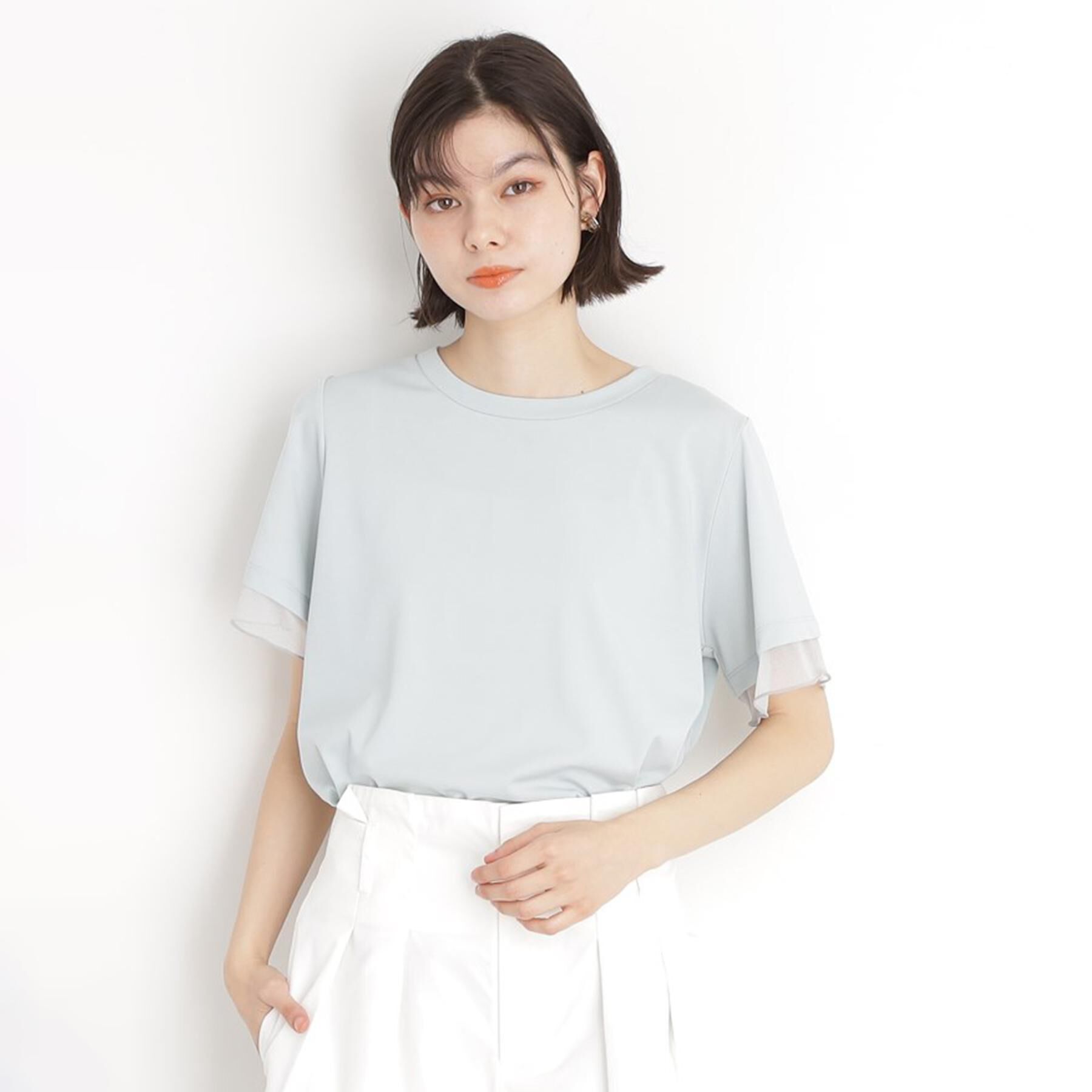 THE SHOP TK「袖シアーTシャツ【接触冷感/洗濯機OK】」|Tシャツ・カットソー|