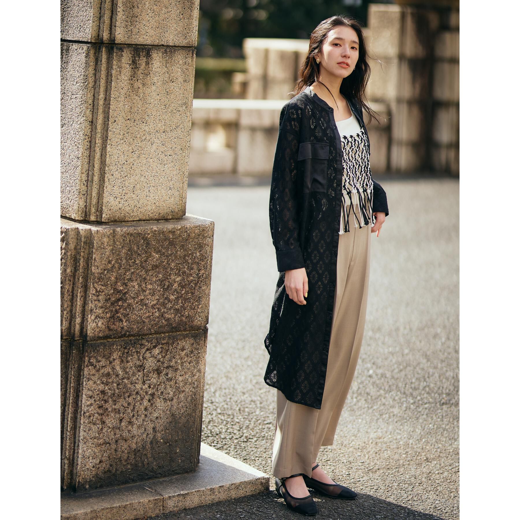 THE SHOP TK「レースシャツワンピース」|ワンピース|