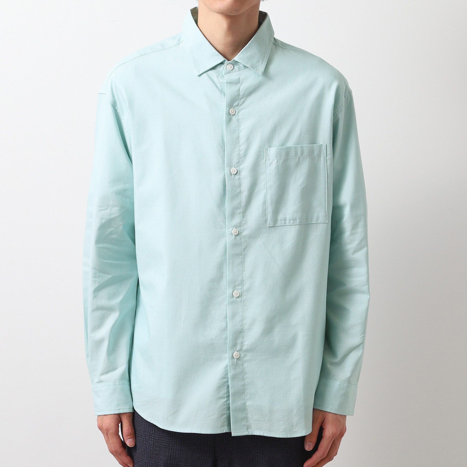 THE SHOP TK「綿麻ポリCOOLMAX（R）長袖シャツ」|シャツ・ブラウス|