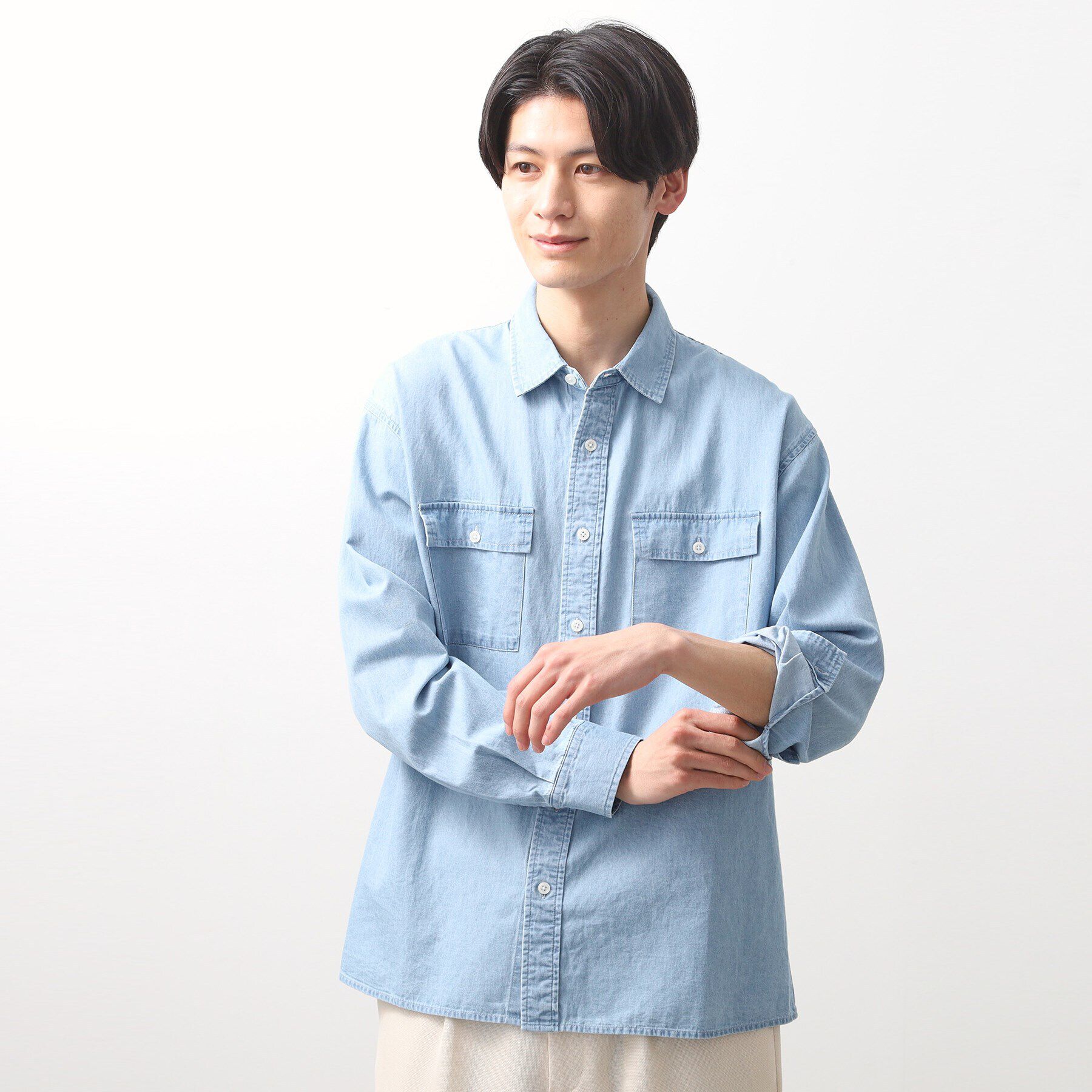 THE SHOP TK「リネンブレンドデニムシャツ」|シャツ・ブラウス|