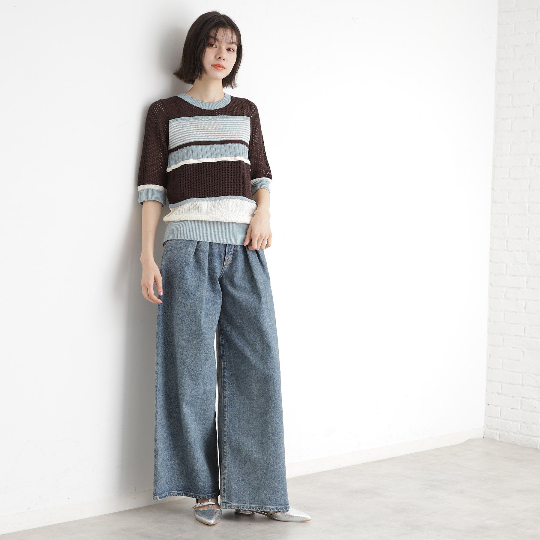 THE SHOP TK「マルチボーダートップス【洗える】」|ニット・セーター|