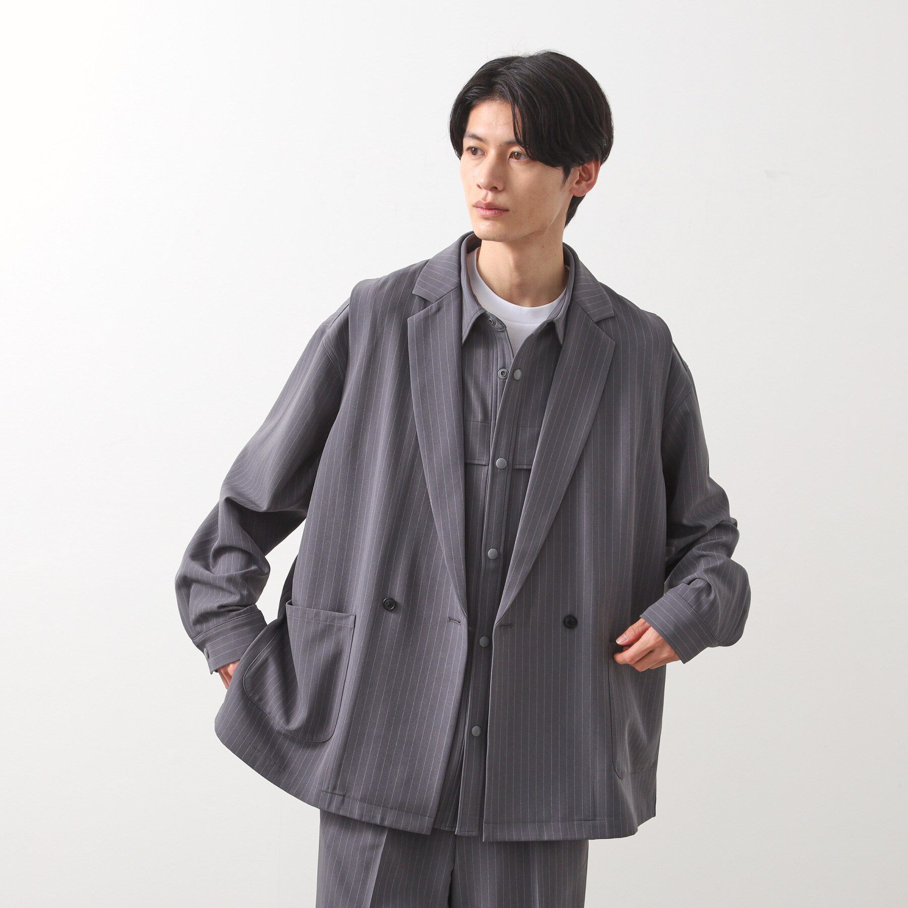 THE SHOP TK「ダブルポケットシャツ【セットアップ可/洗濯機OK】」|シャツ・ブラウス|