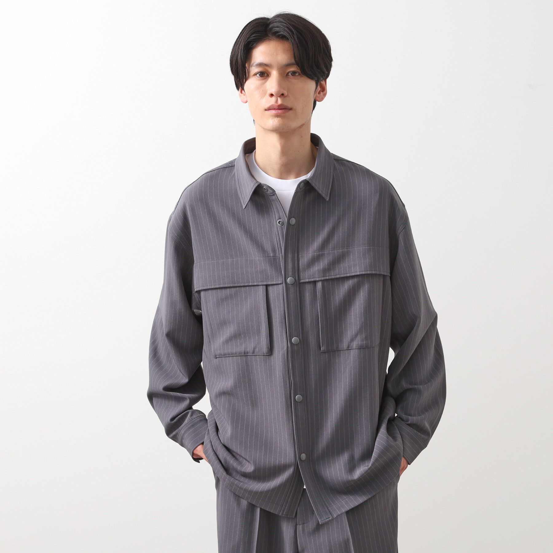 THE SHOP TK「ダブルポケットシャツ【セットアップ可/洗濯機OK】」|シャツ・ブラウス|