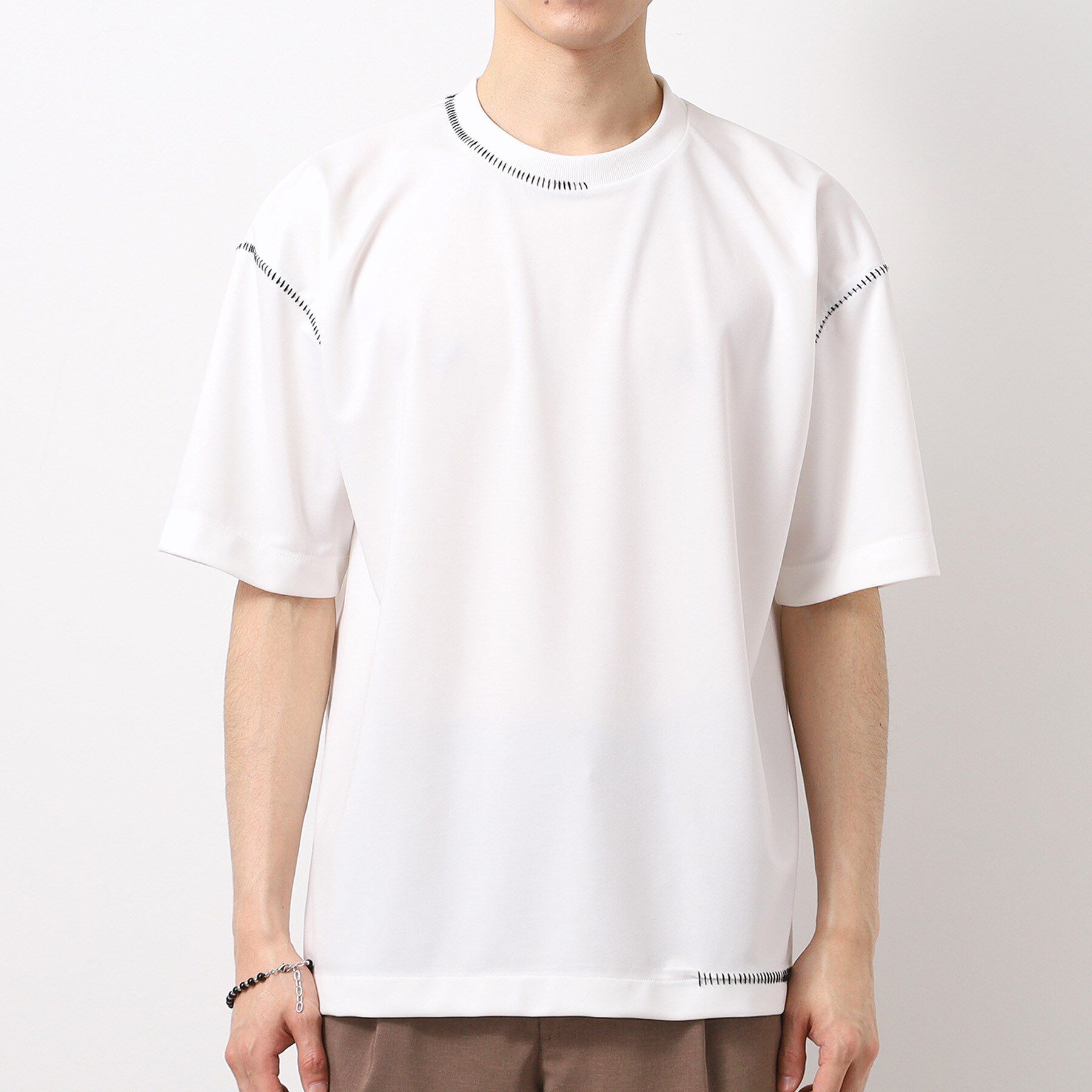 THE SHOP TK「ブランケットステッチ半袖Tシャツ」|Tシャツ・カットソー|